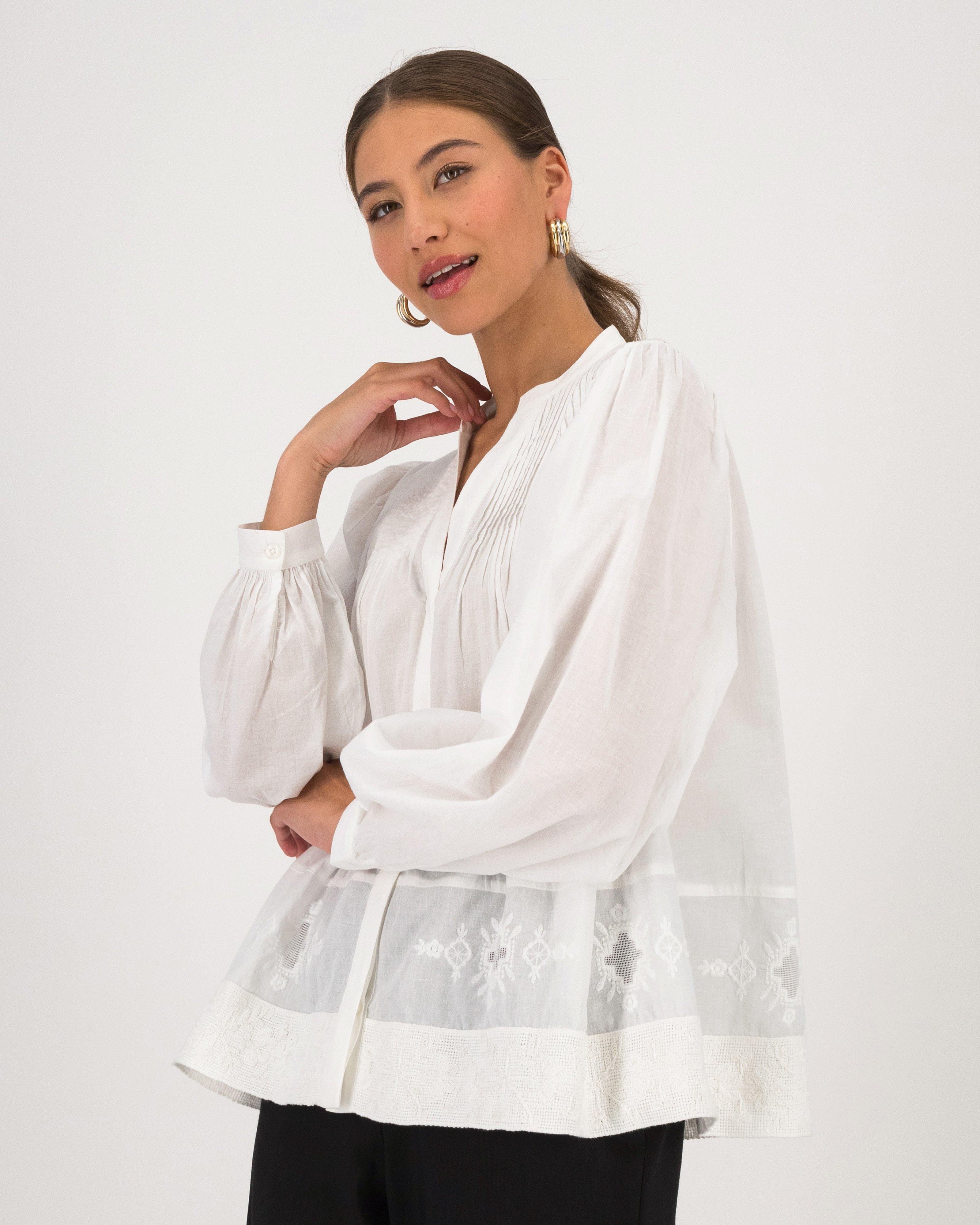 Lisa Feminine Blouse -  White
