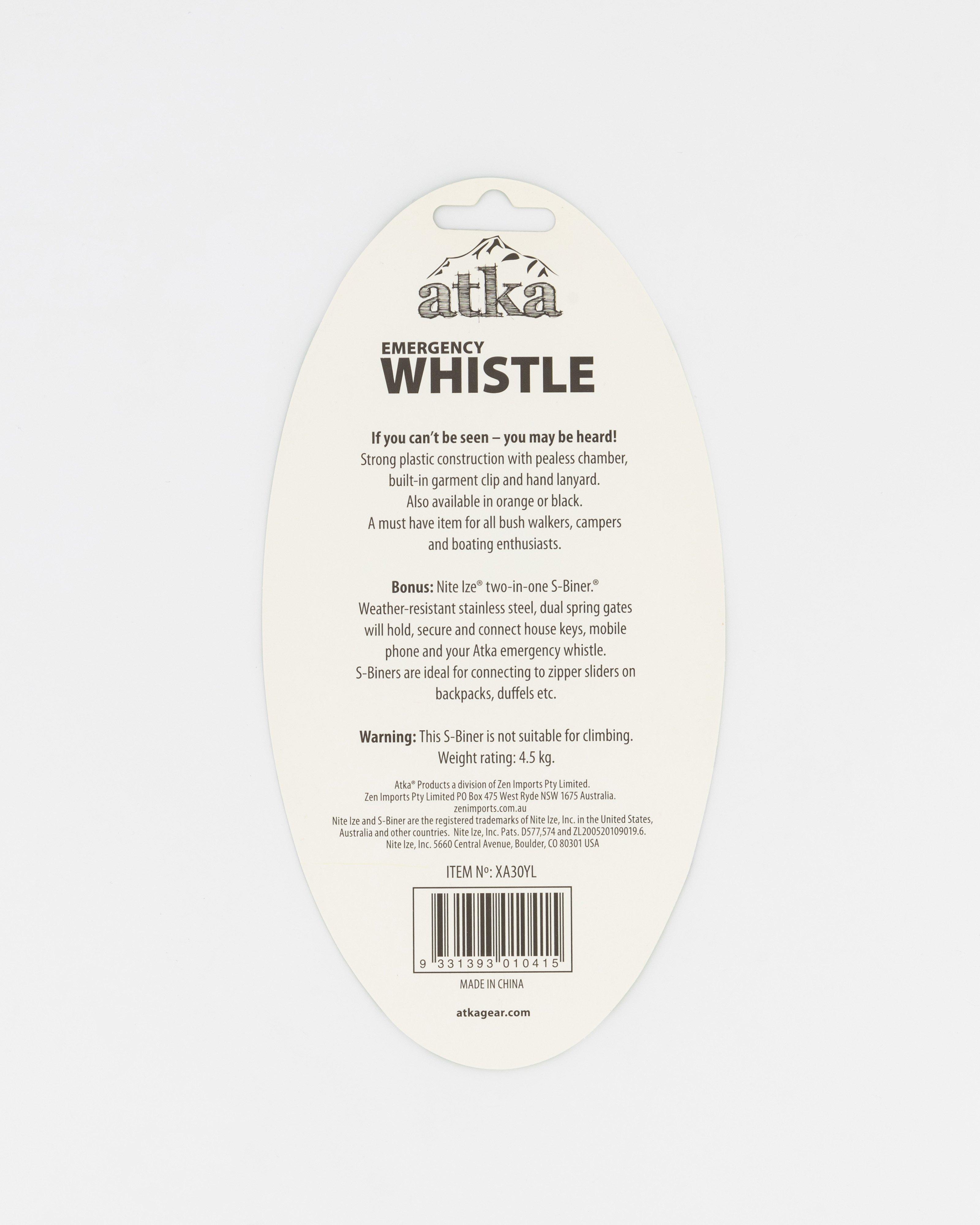 ATKA Emergency Whistle -  Black