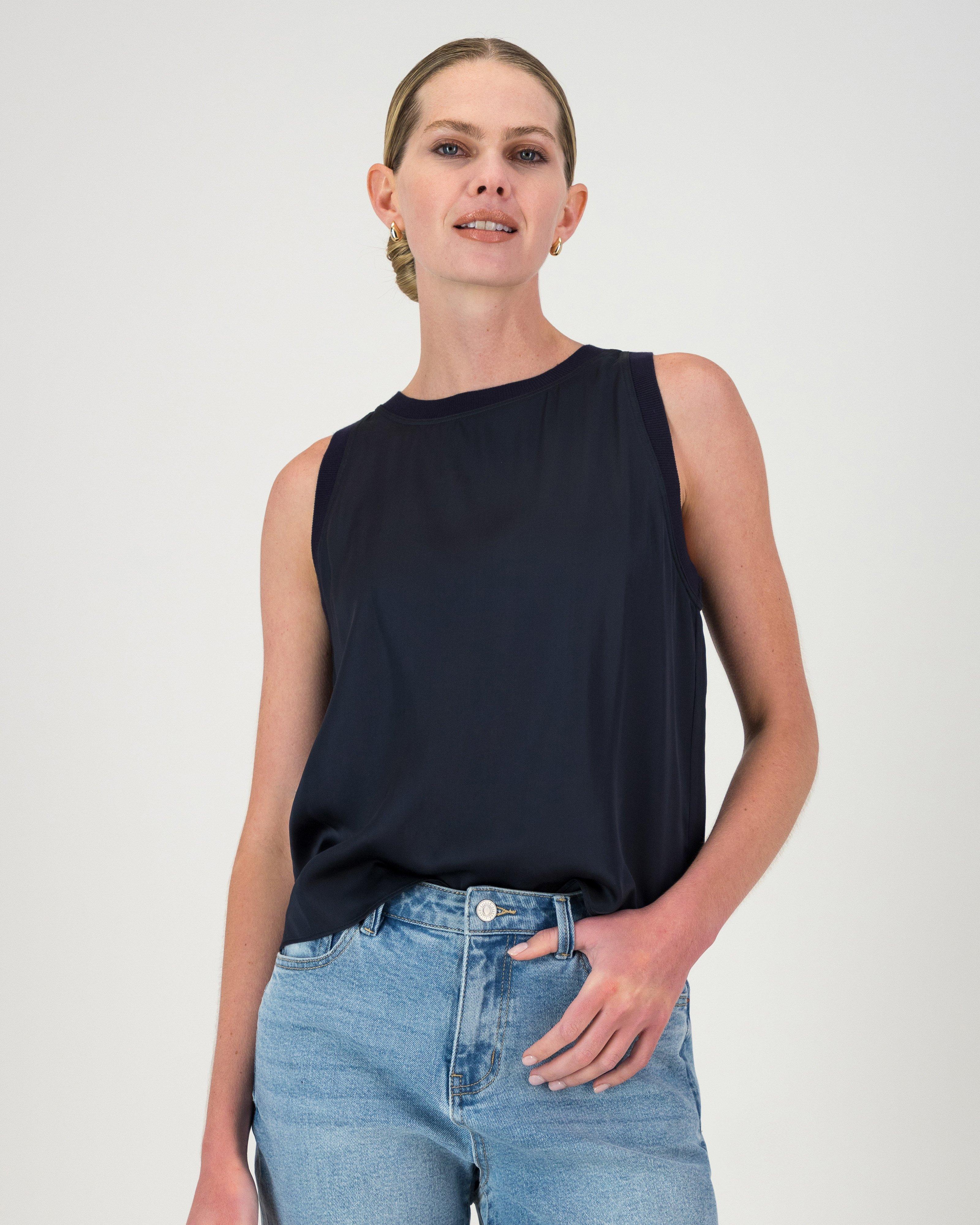 Pip Luxe Woven Vest -  Blue