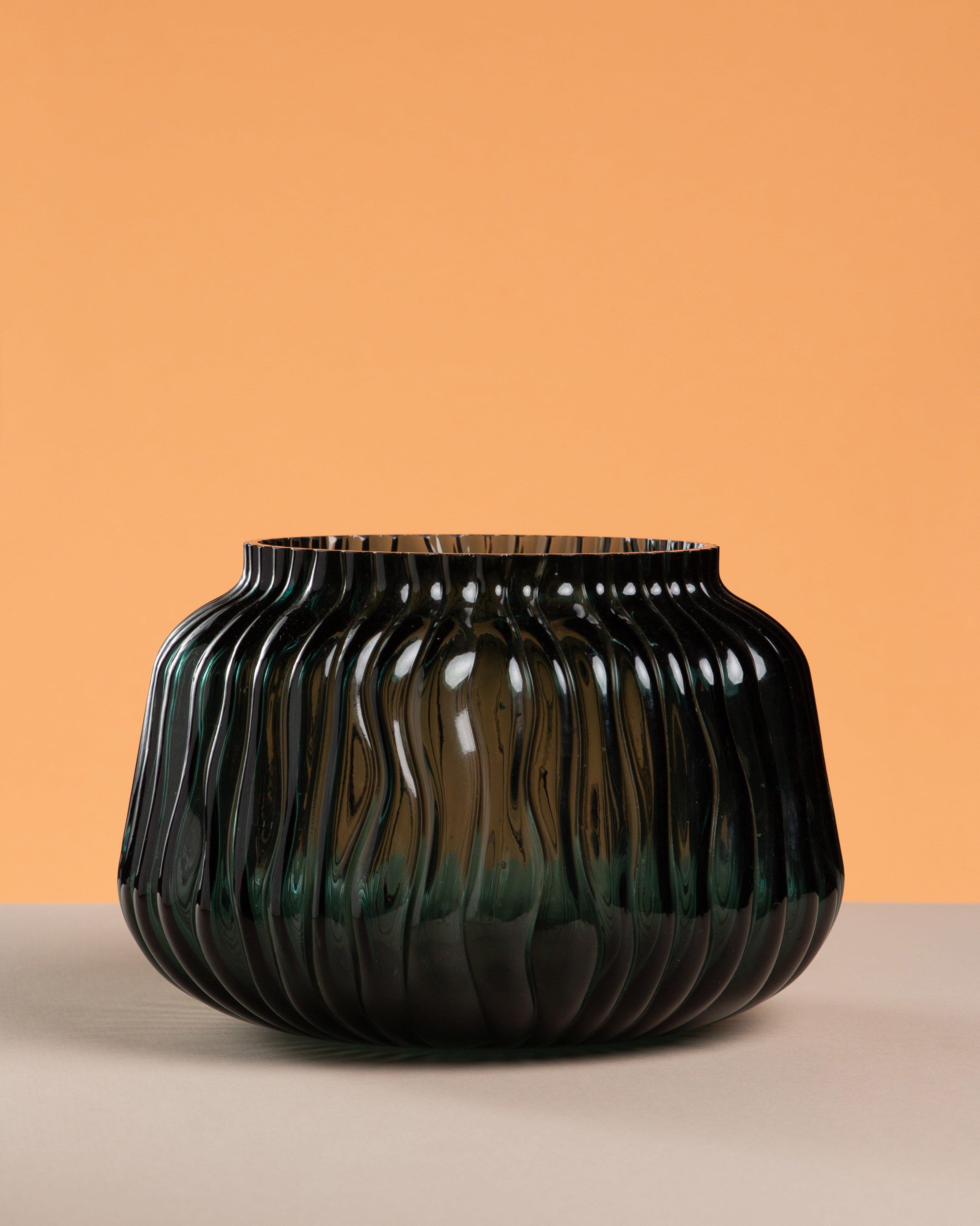 Finn Low Vase -  Green