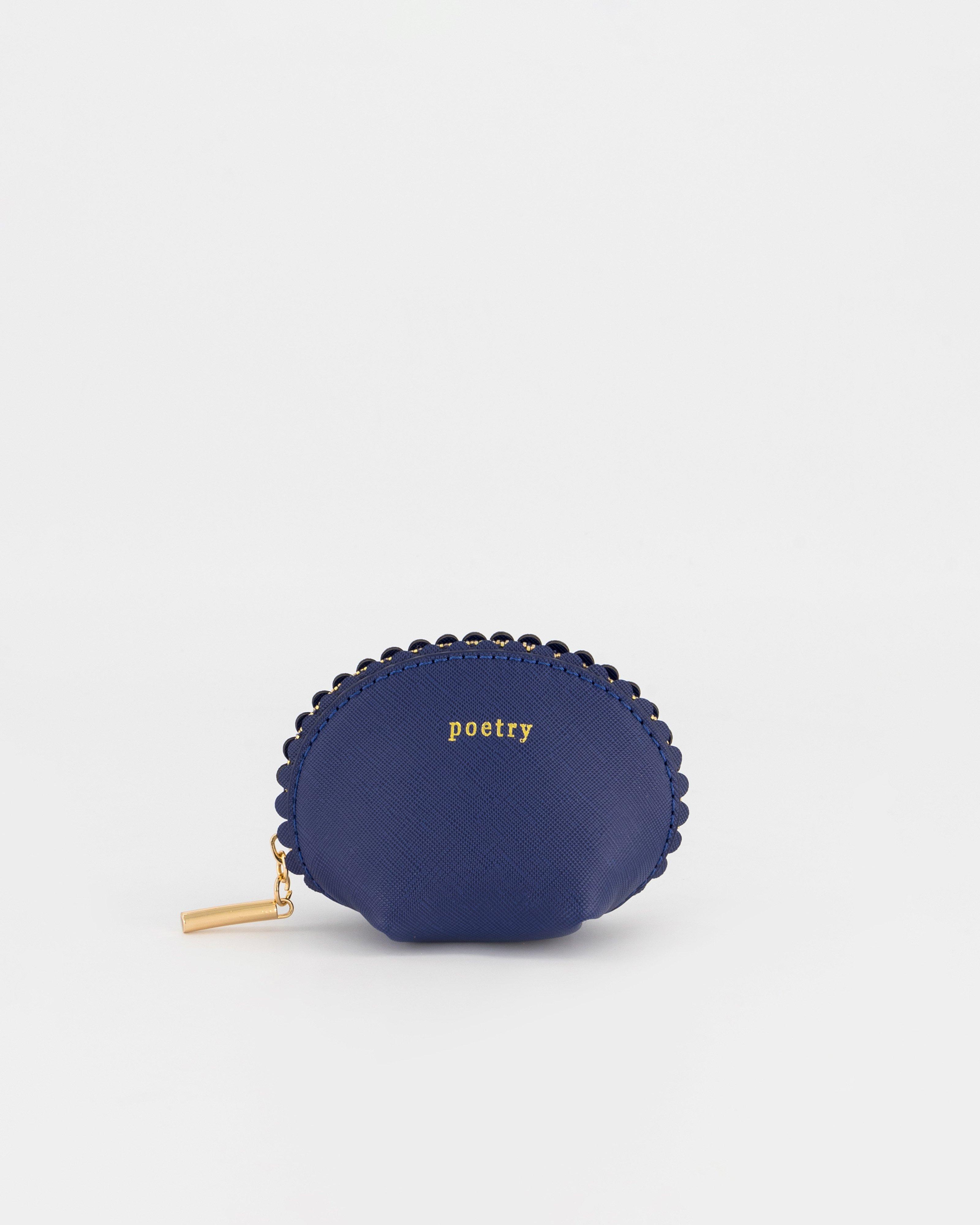Sharlene Small Scalloped Pouch -  Navy