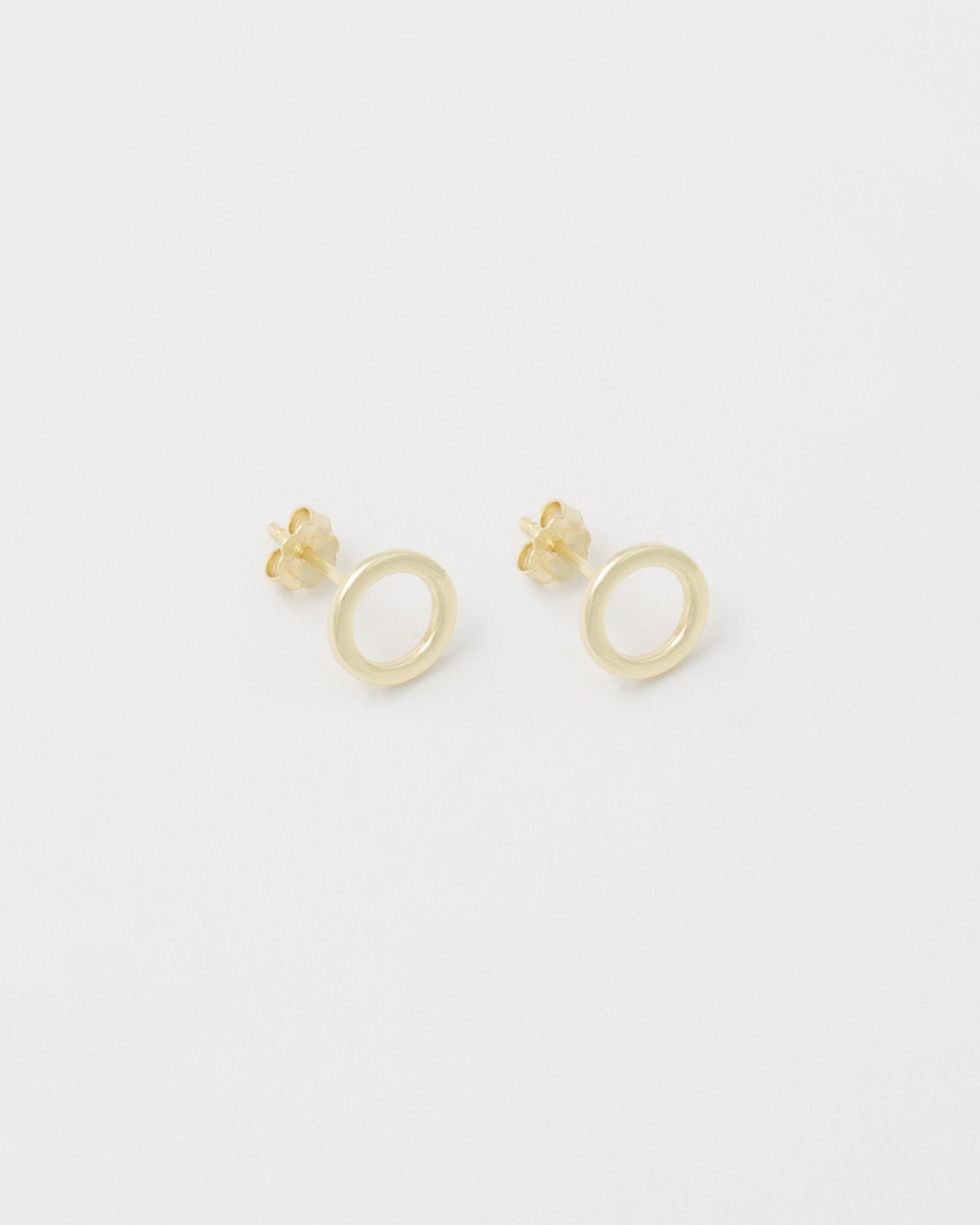 Sterling Silver Circular Plain Stud Earrings -  Silver