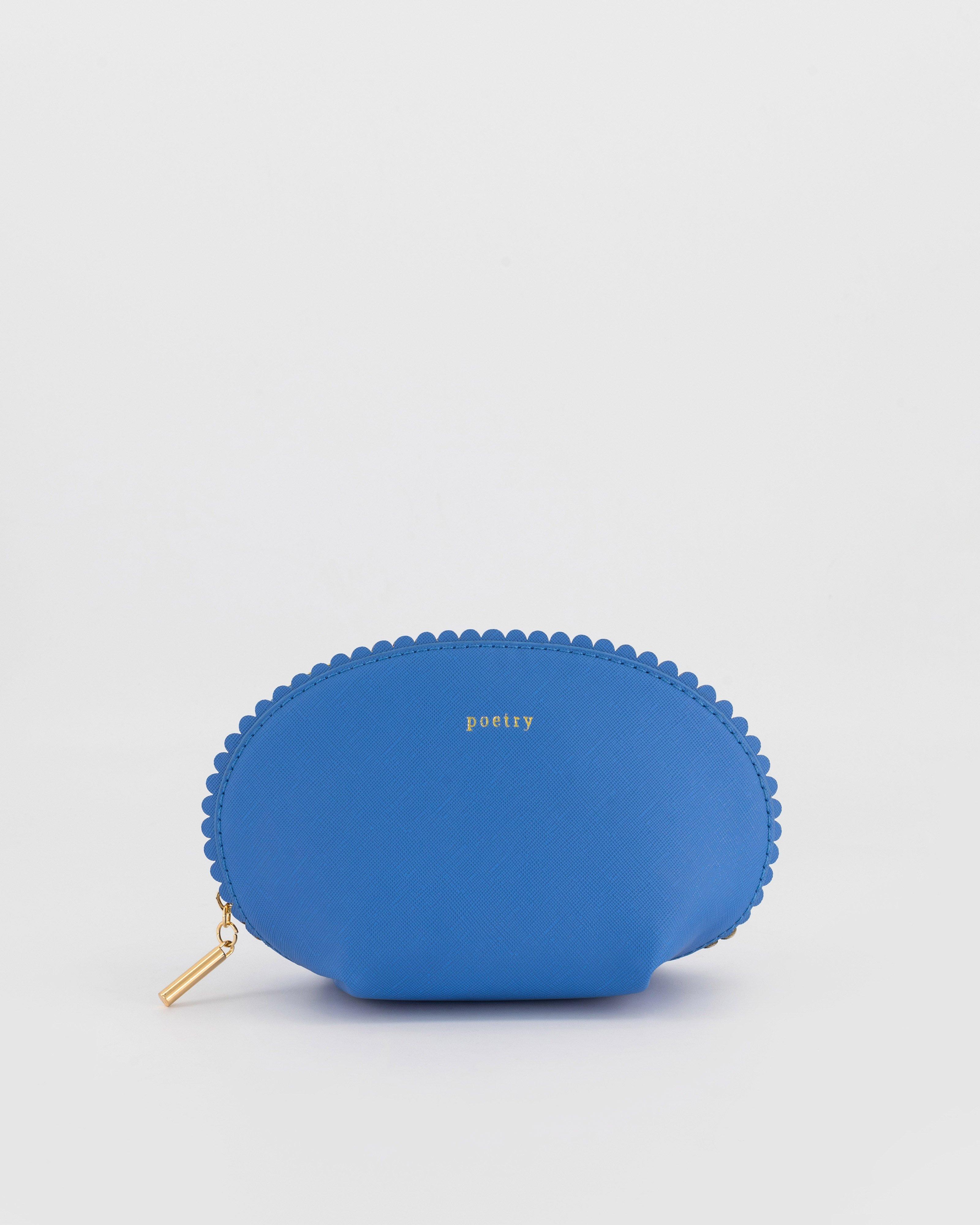 Sharlene Large Scalloped Pouch -  Light Blue