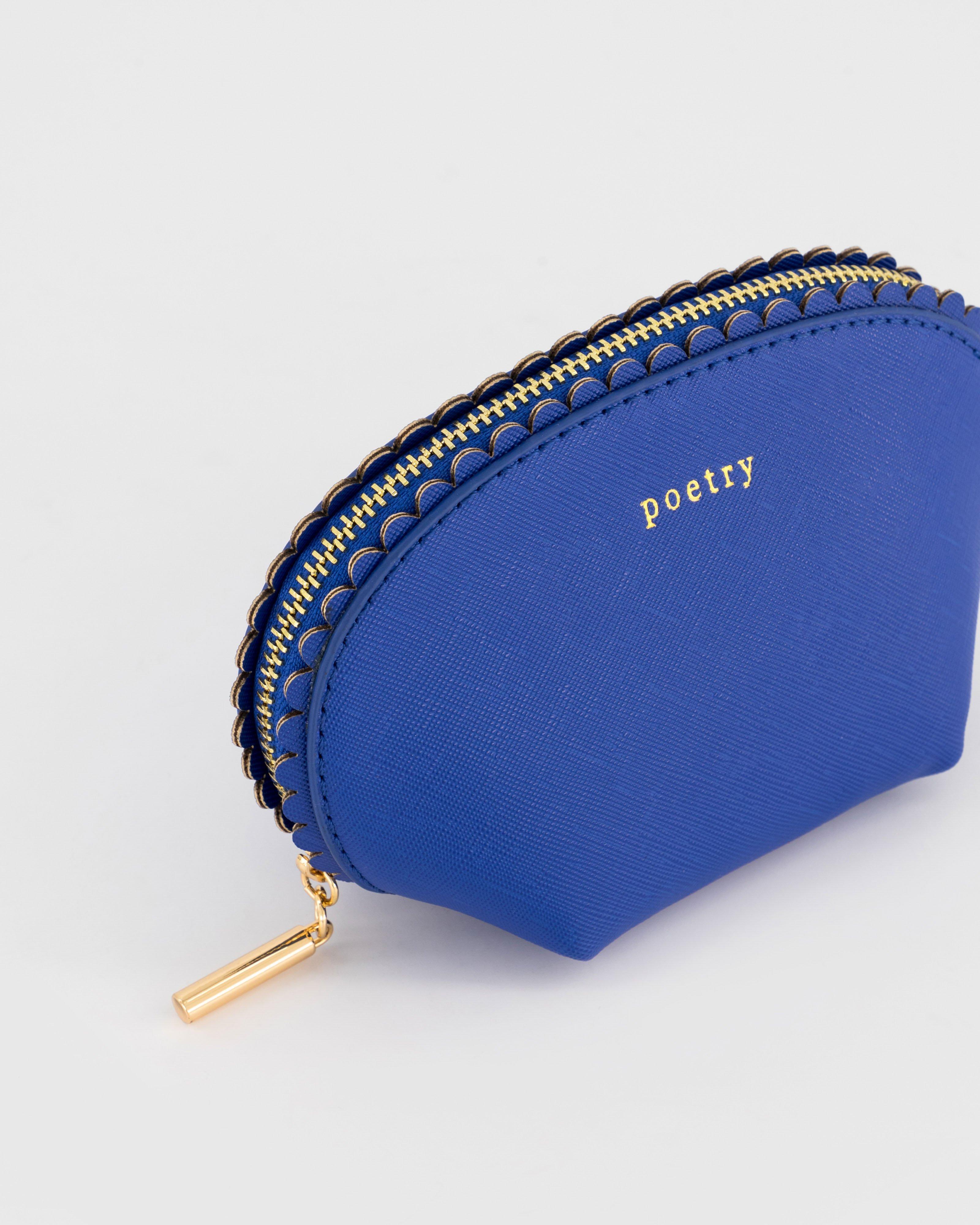 Sharlene Medium Scalloped Pouch -  Blue