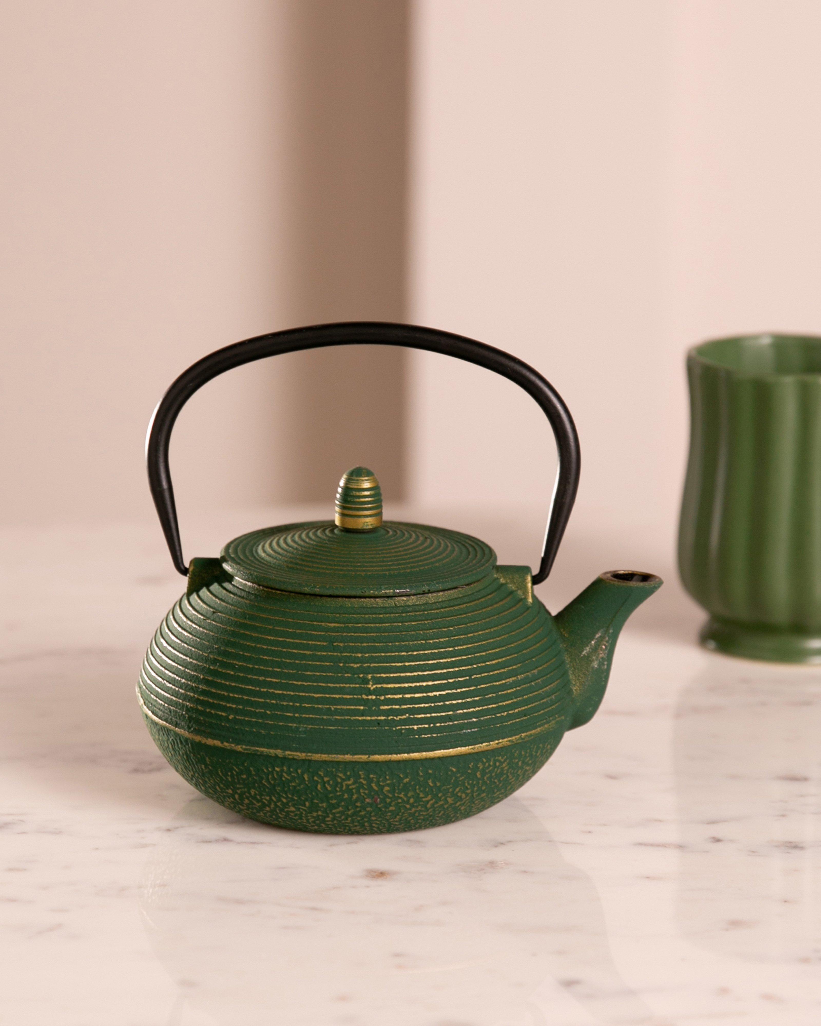 Riley Ribbed Teapot - 0.9l -  Dark Green