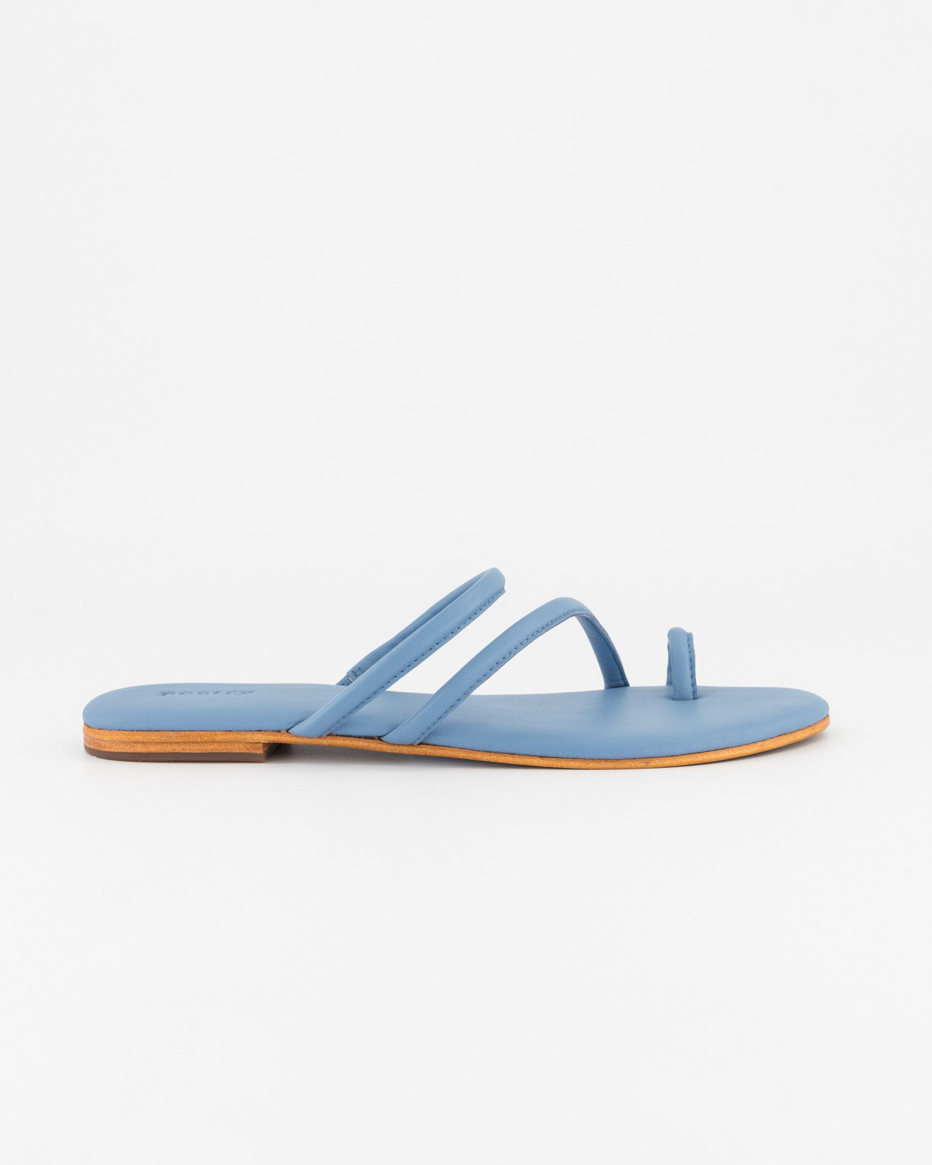 Hayley Strappy Leather Sandal -  Cloud Blue