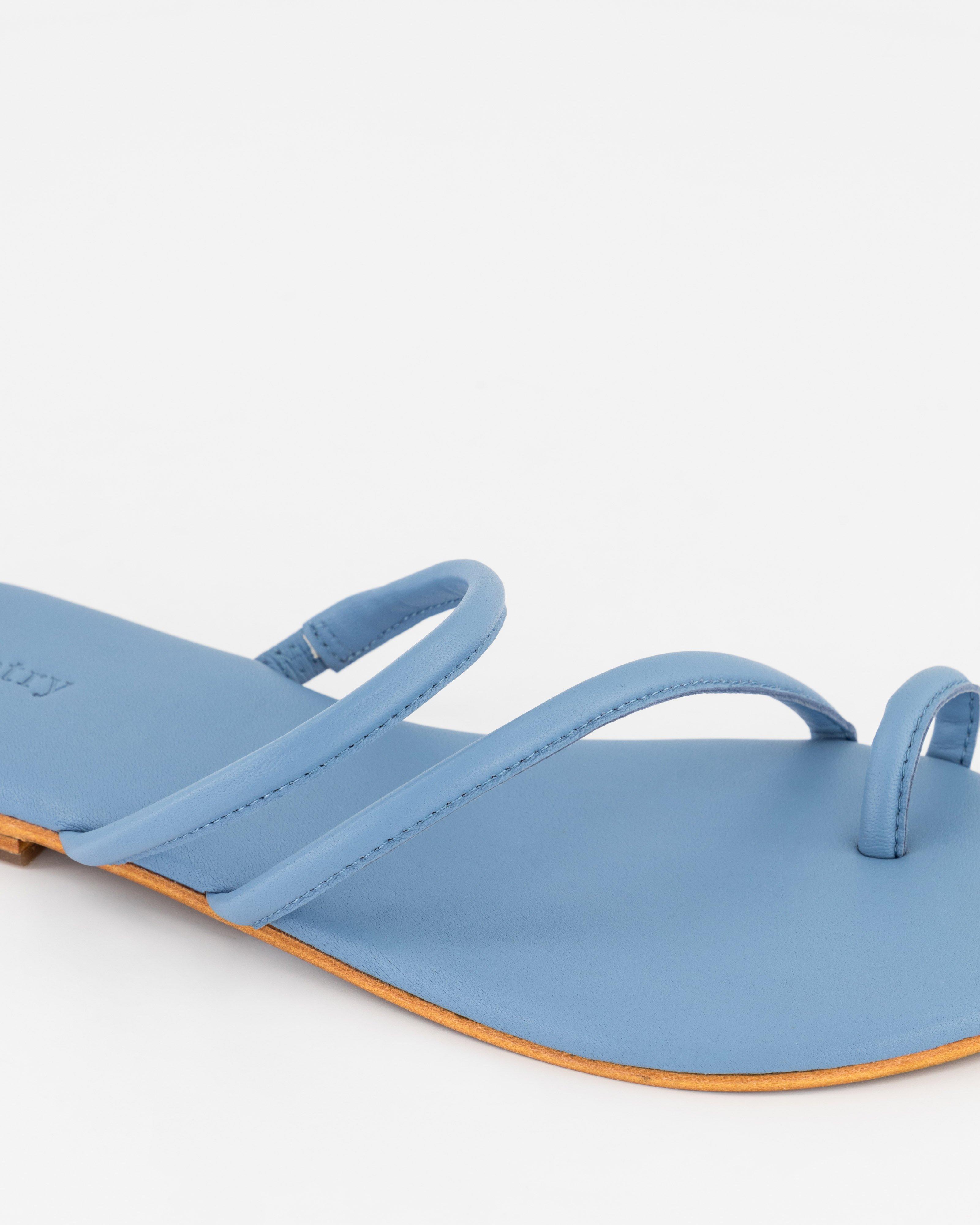 Hayley Strappy Leather Sandal -  Cloud Blue