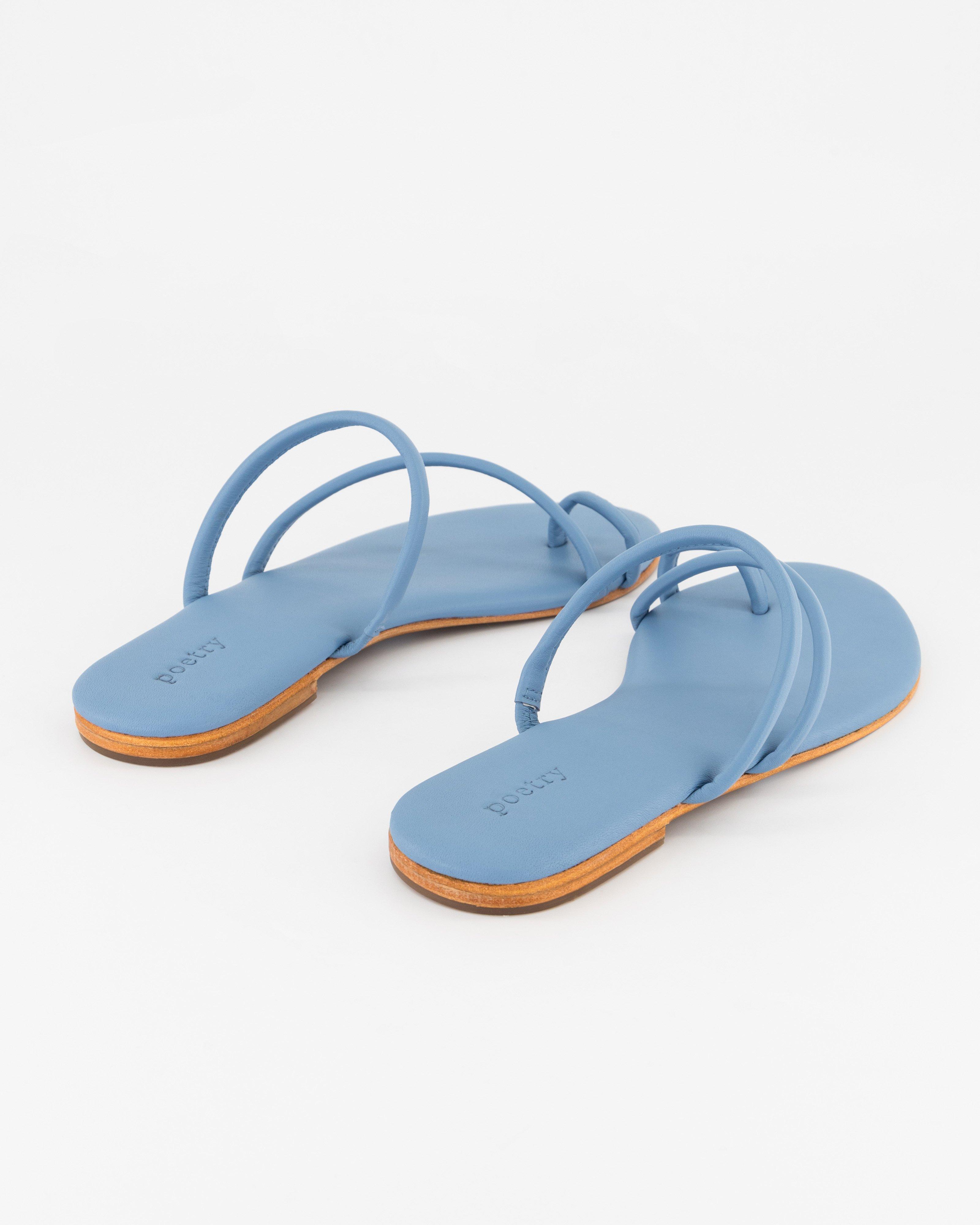 Hayley Strappy Leather Sandal -  Cloud Blue