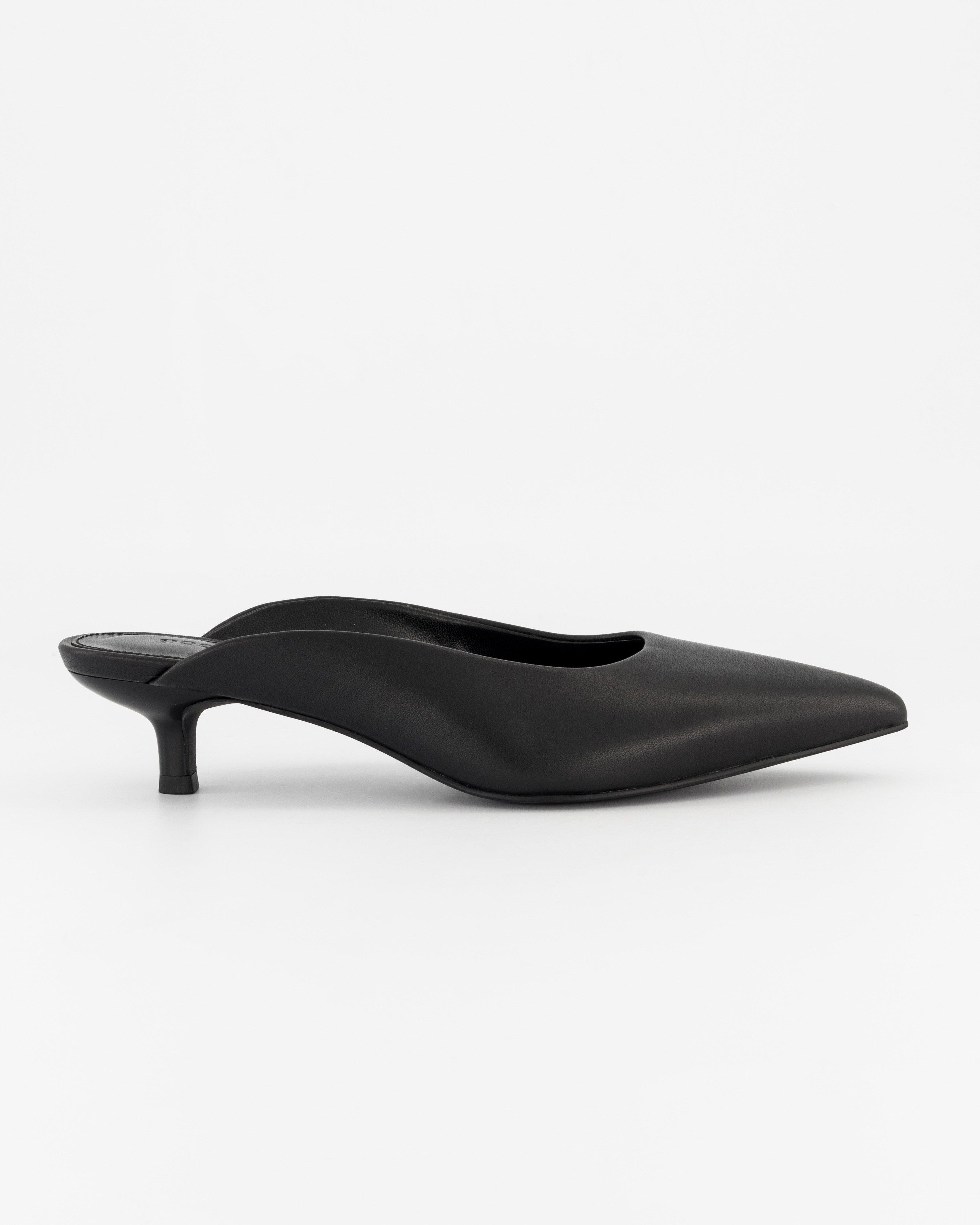 Alissa Leather Pointy Mule -  Black