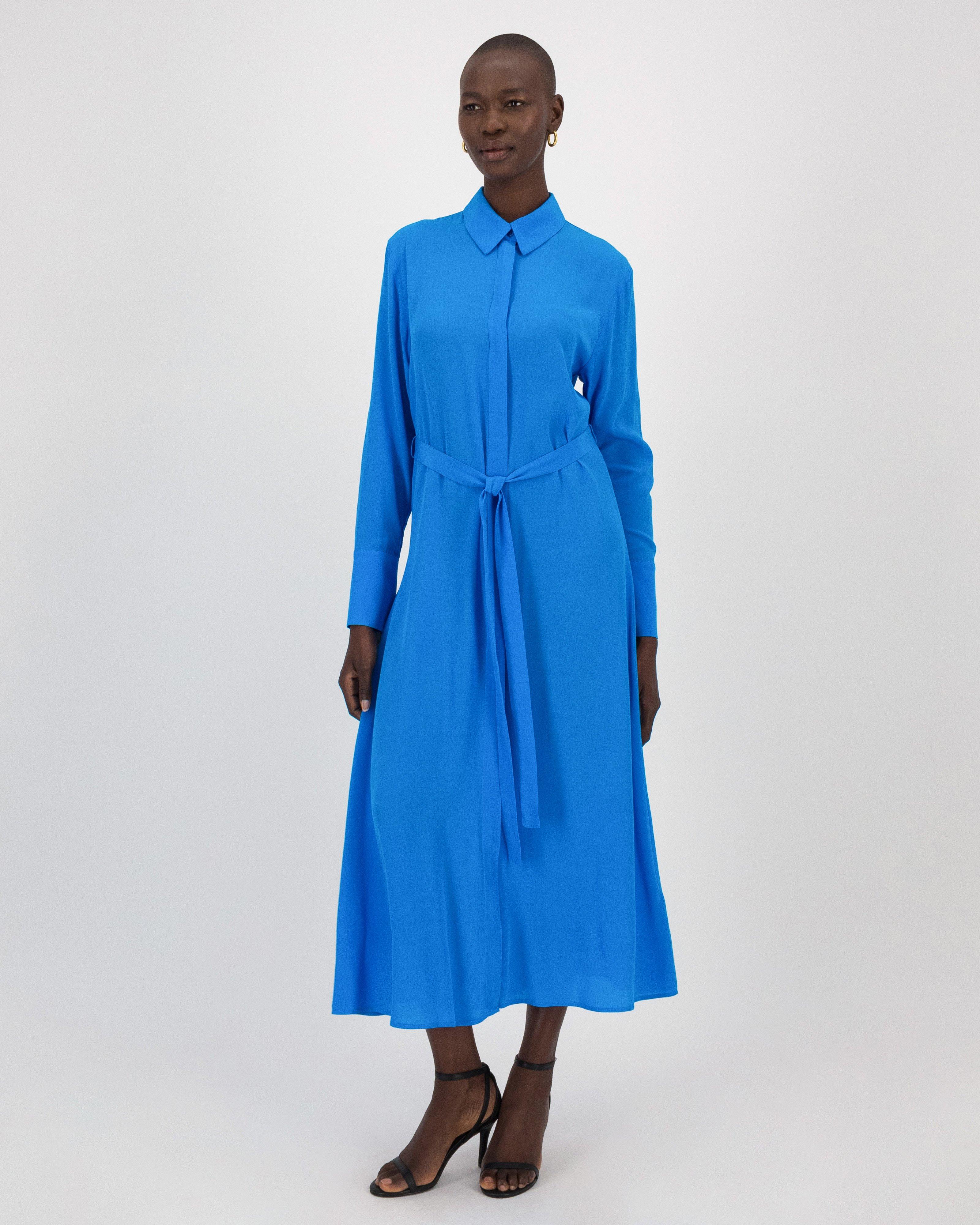 Gale Shirt Dress -  Blue