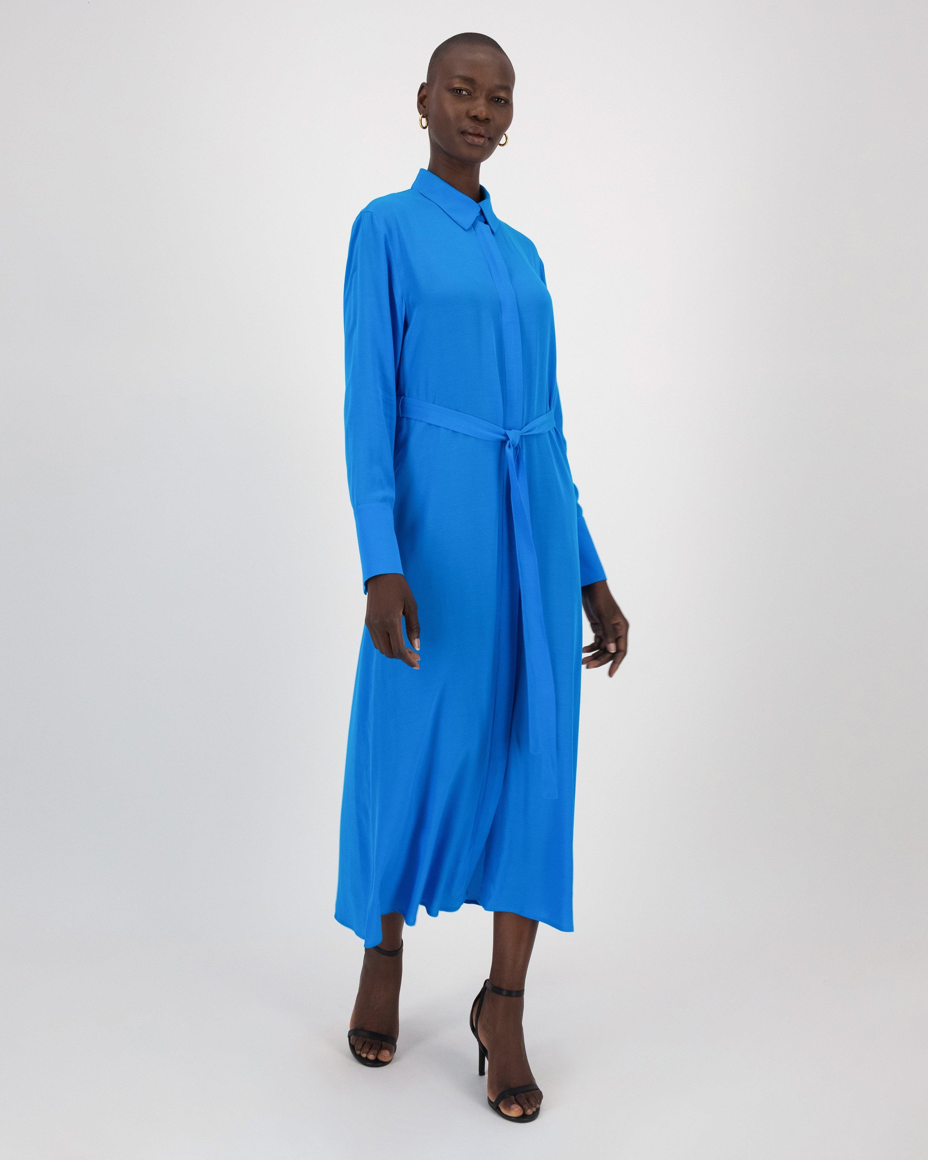 Gale Shirt Dress -  Blue