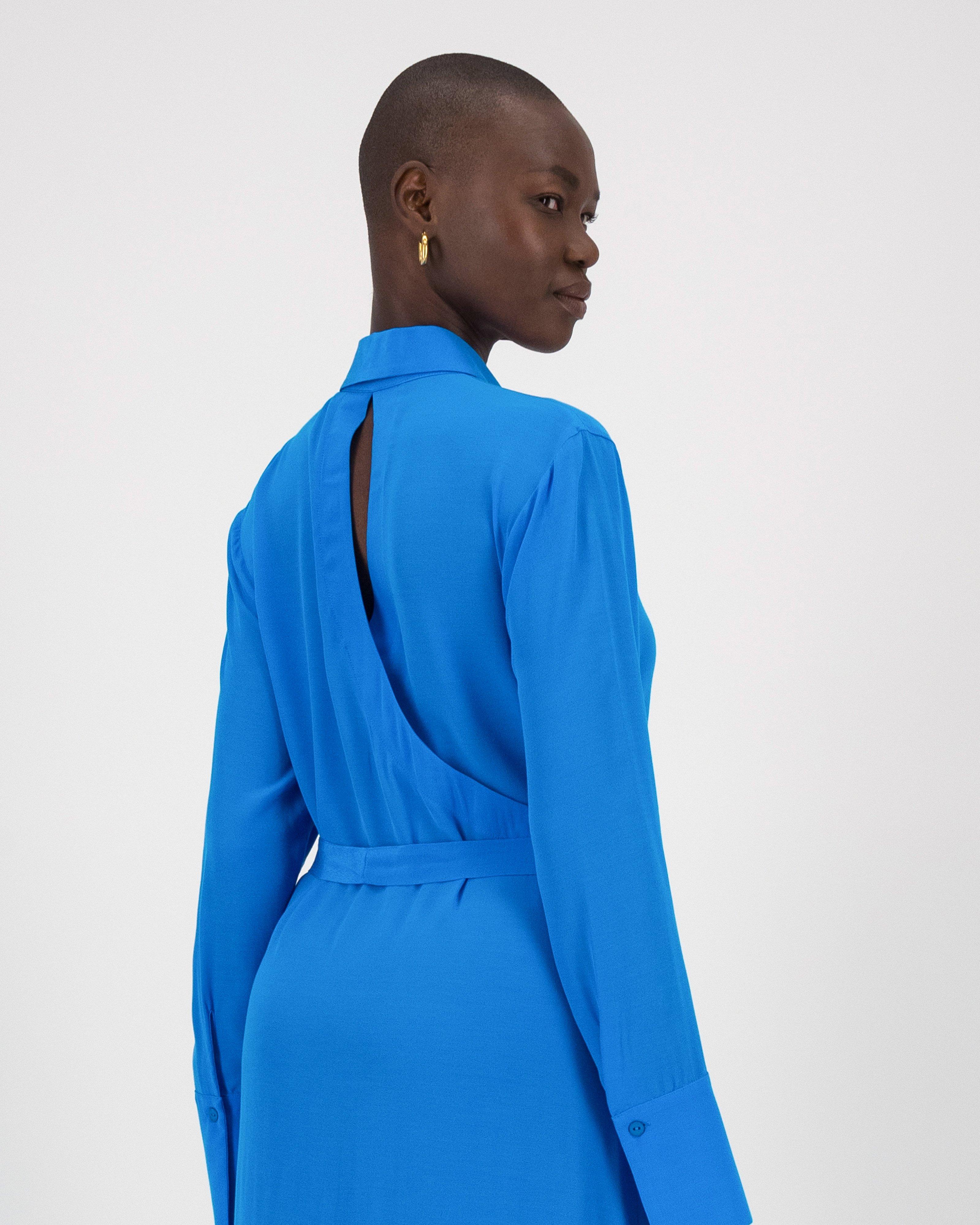 Gale Shirt Dress -  Blue