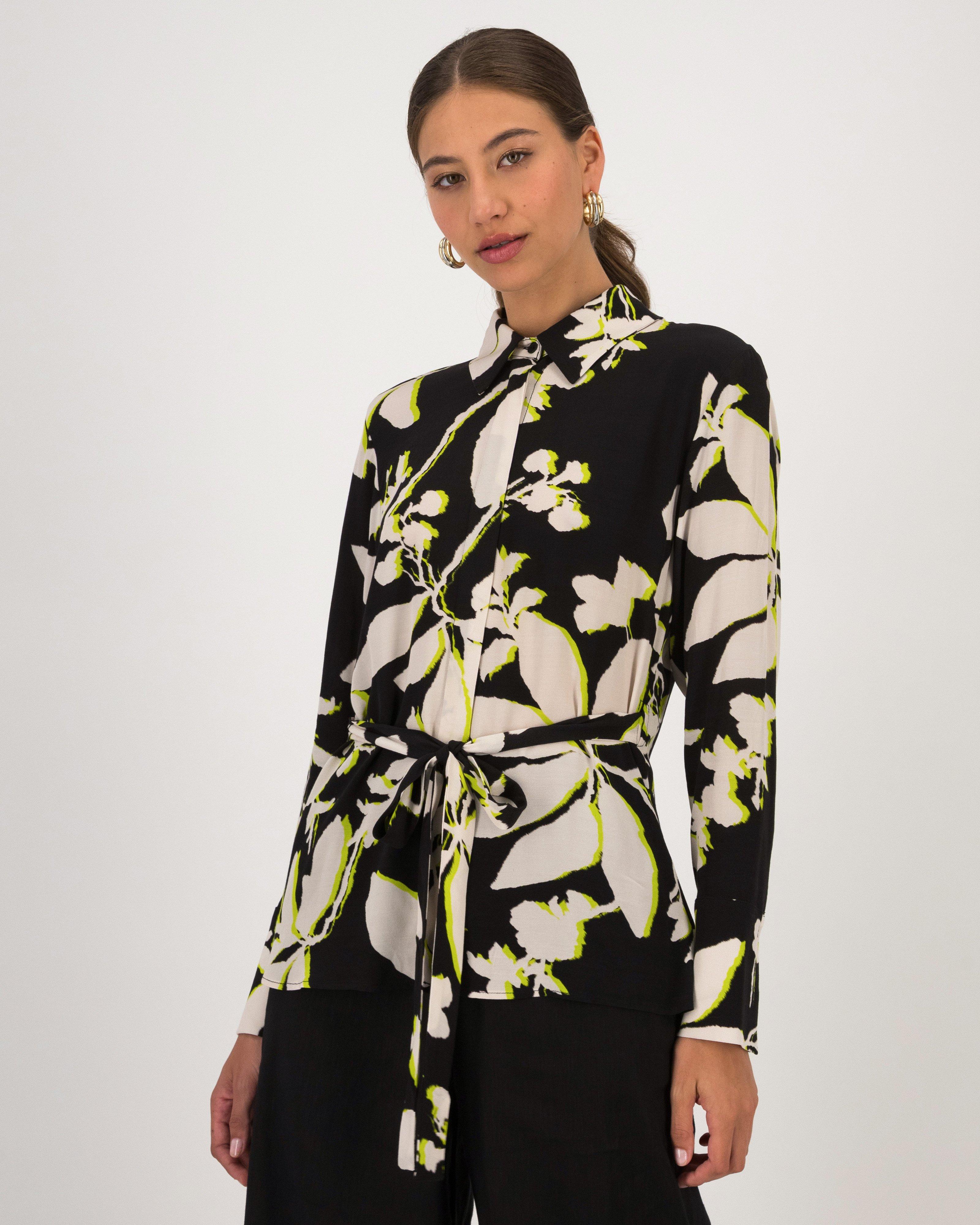 Lyra Back Wrap Printed Shirt -  Assorted