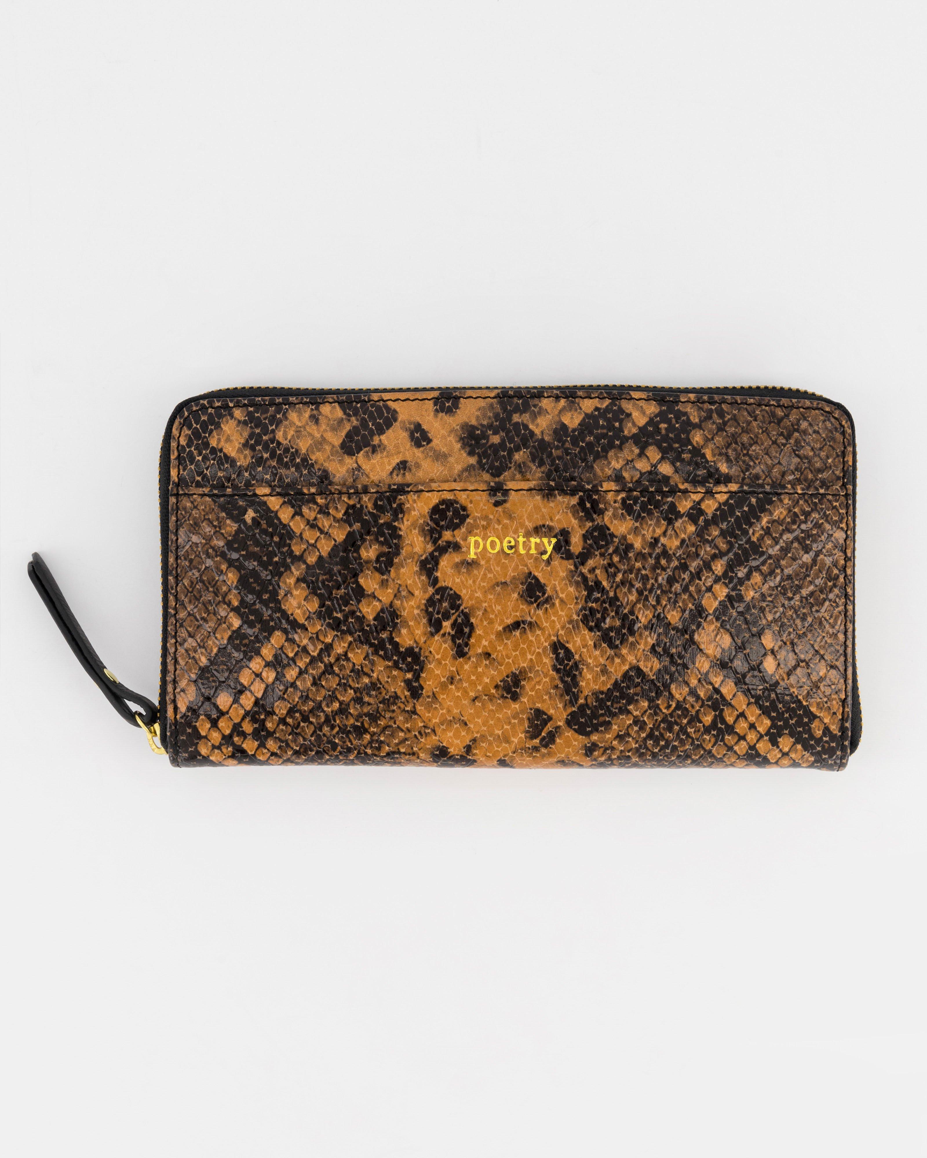 Heloise Imitation Python Leather Wallet -  Ochre
