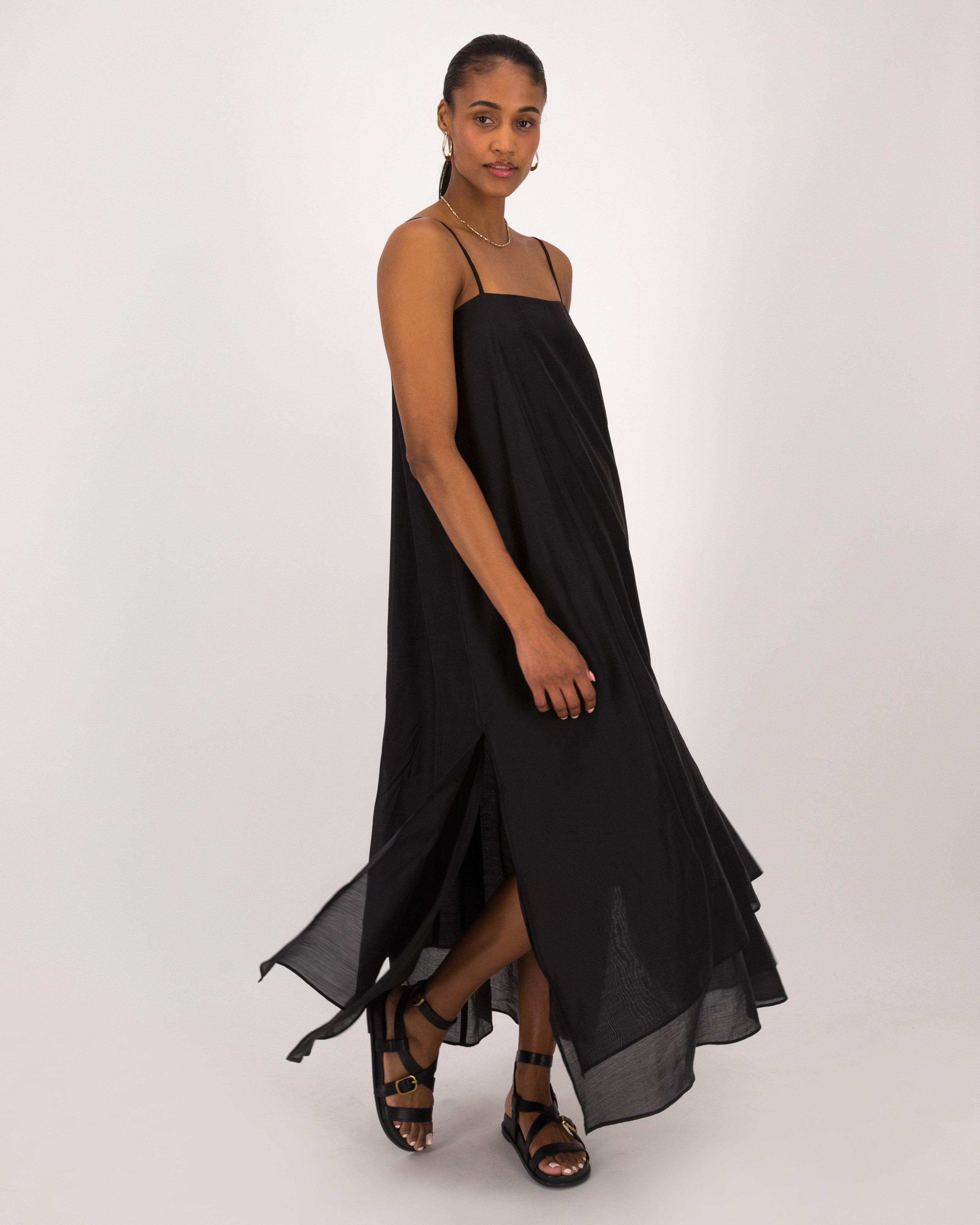 Akila Midi Dress -  Black