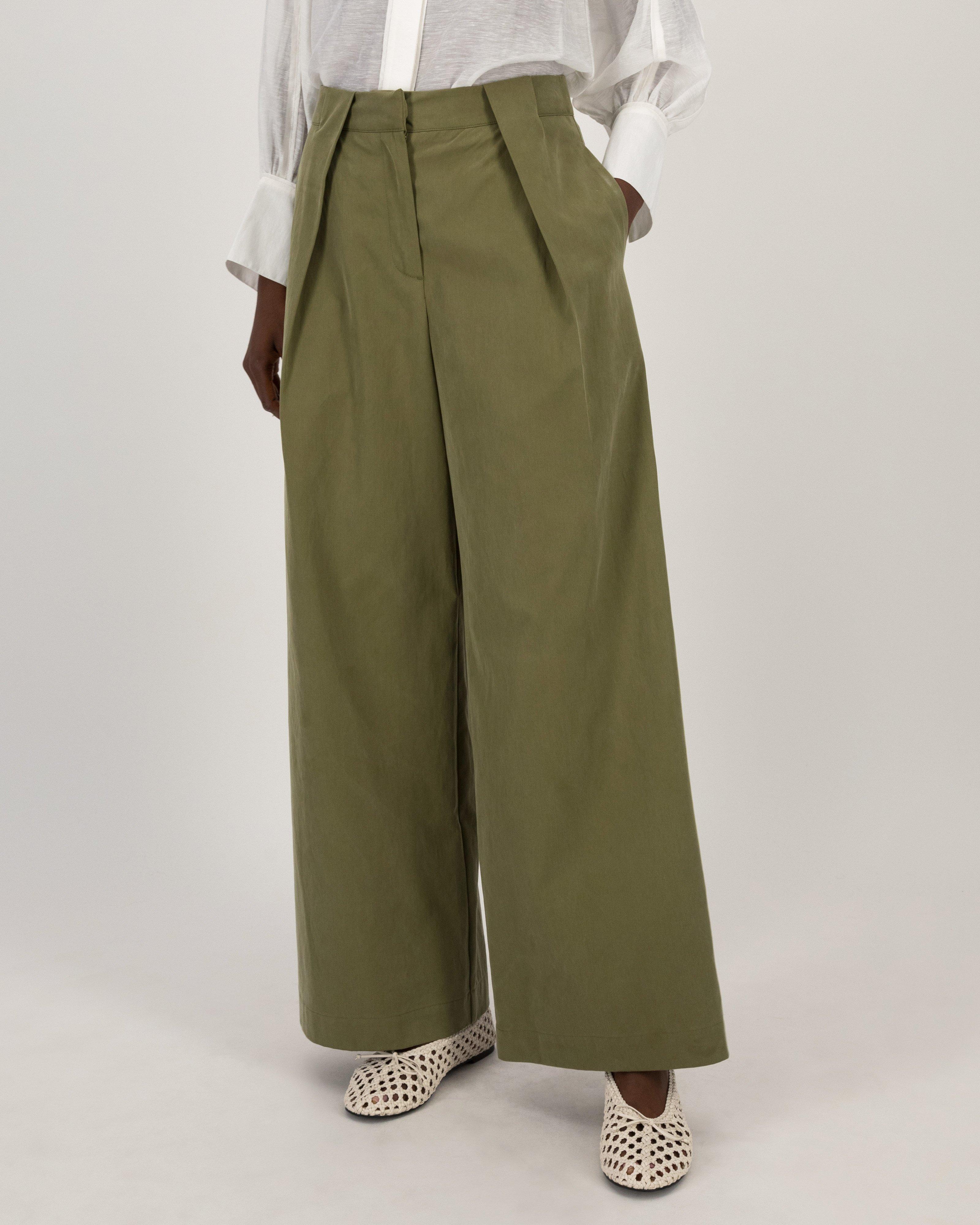 Avery Pleated Pant -  Green