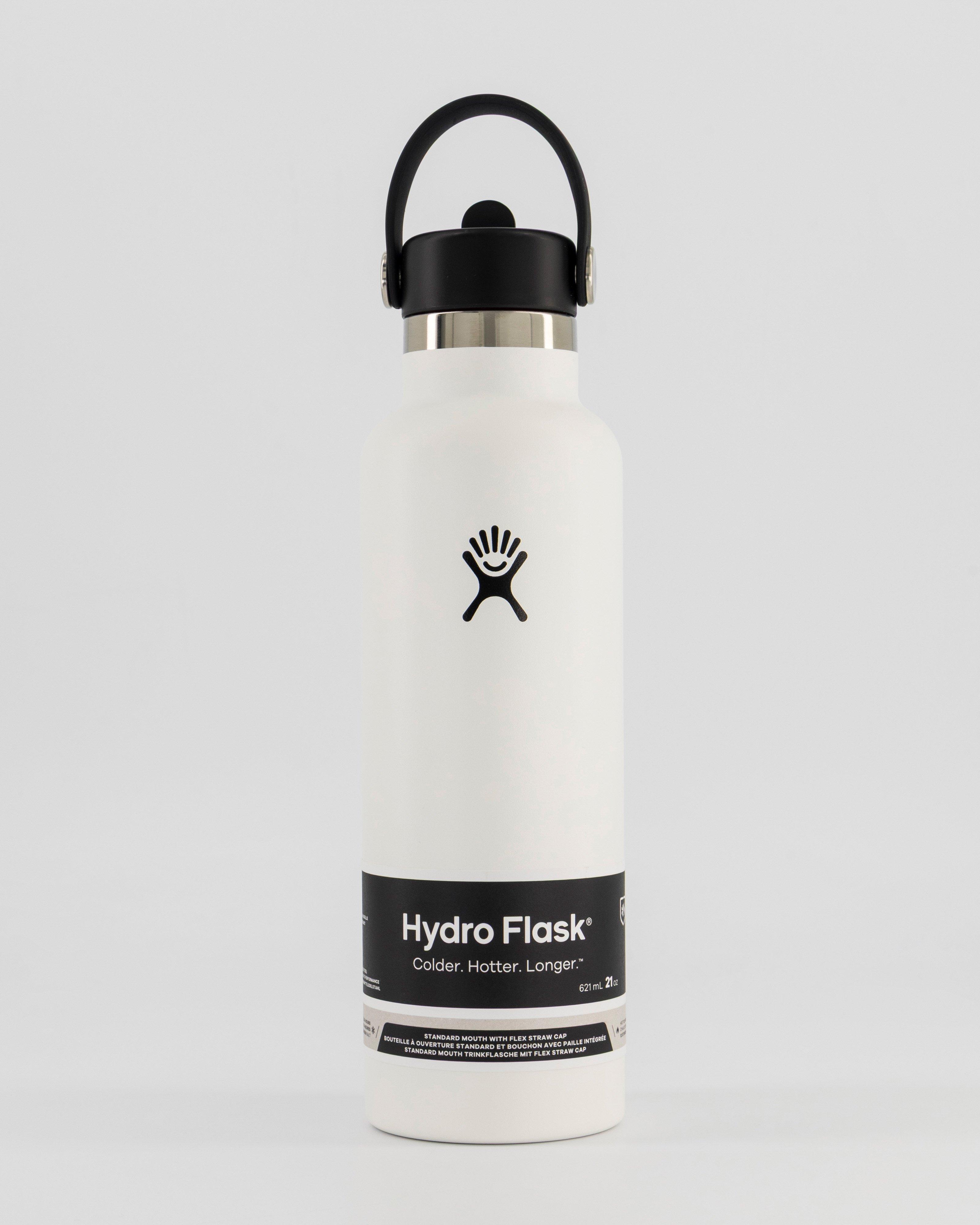 Hydro Flask 621ml Standard Mouth Straw Cap Bottle -  White