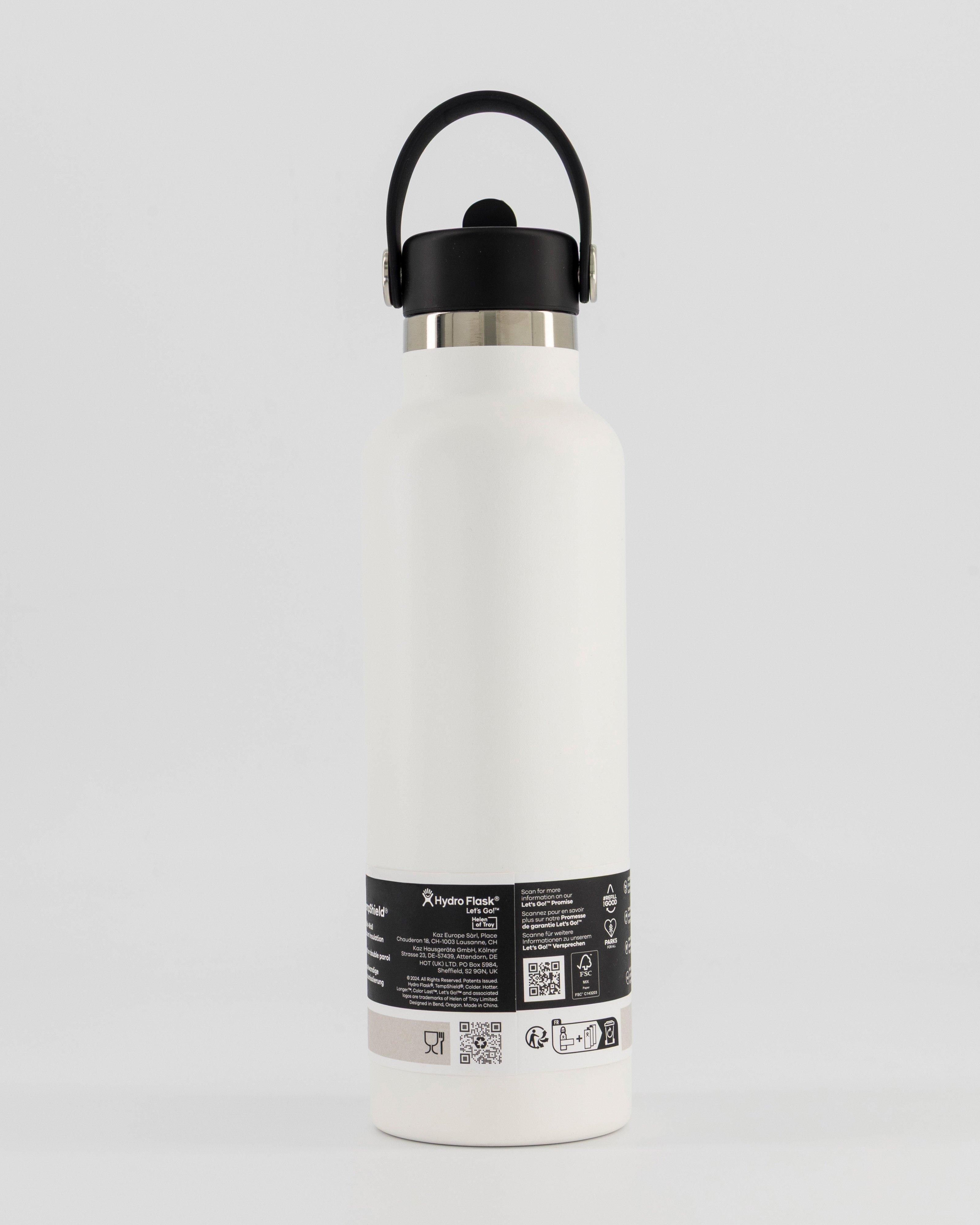 Hydro Flask 621ml Standard Mouth Straw Cap Bottle -  White