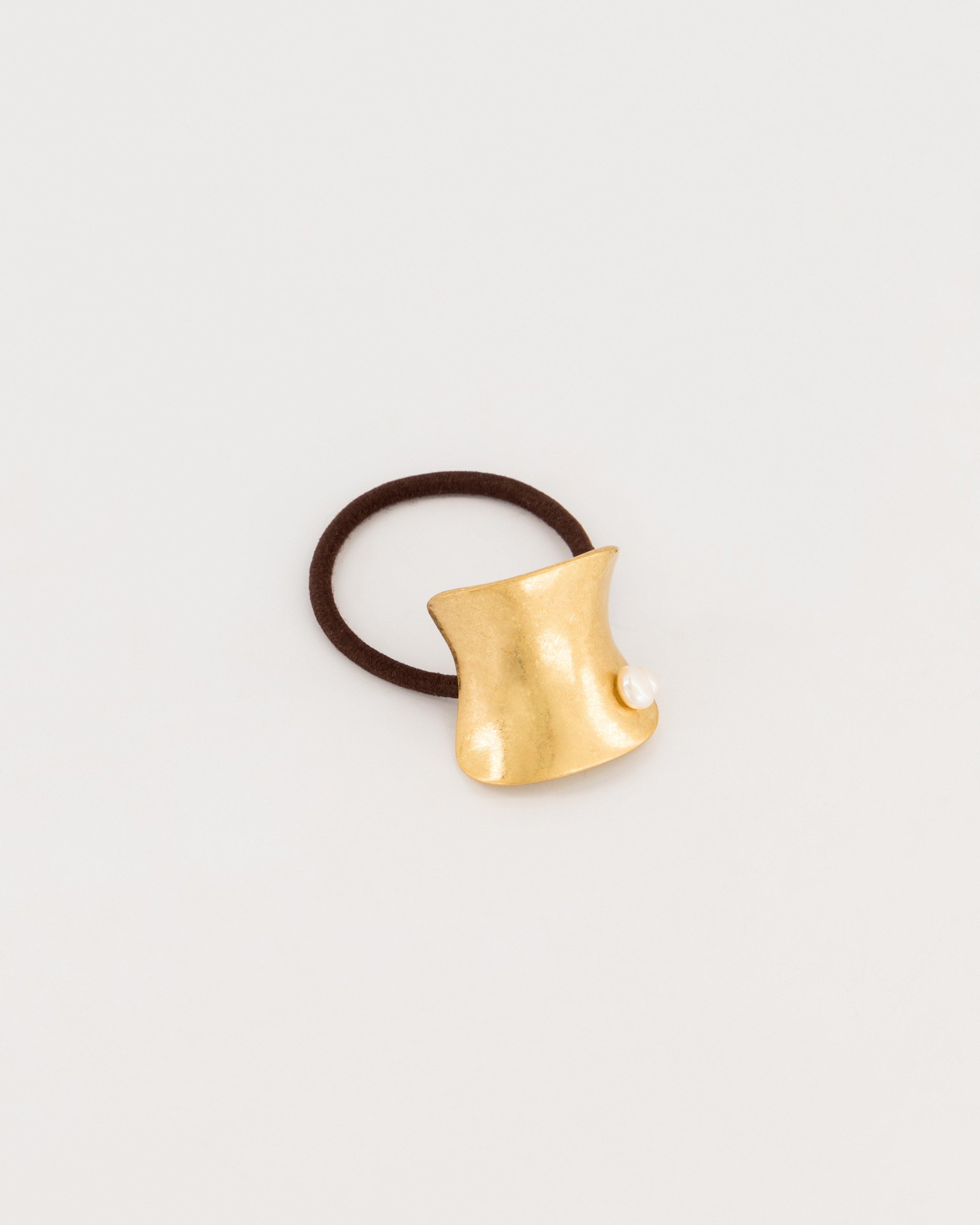  Jocelyn Metal Detail Hair Tie  -  Gold