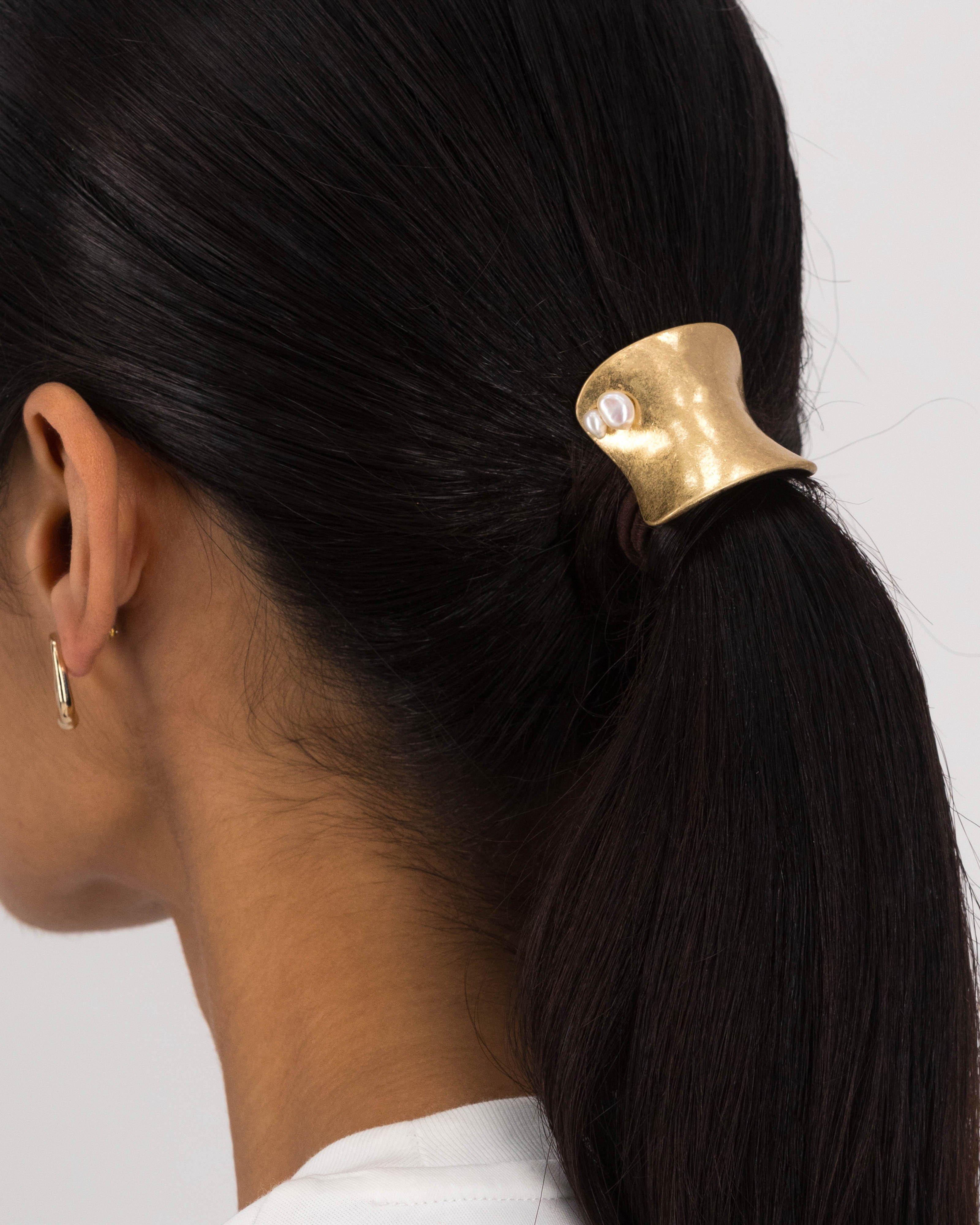  Jocelyn Metal Detail Hair Tie  -  Gold