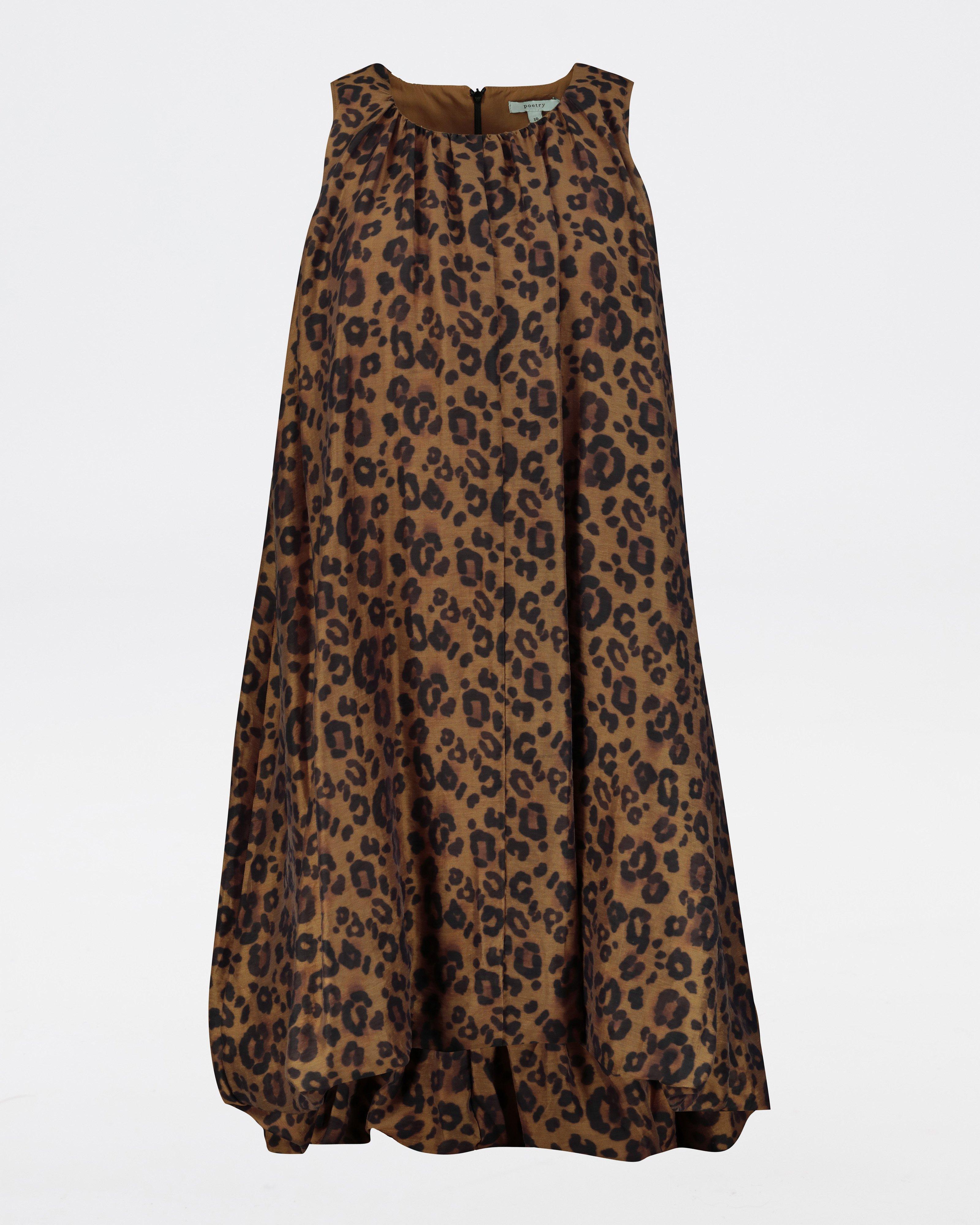 Berkley Animal Print Short Dress -  Brown