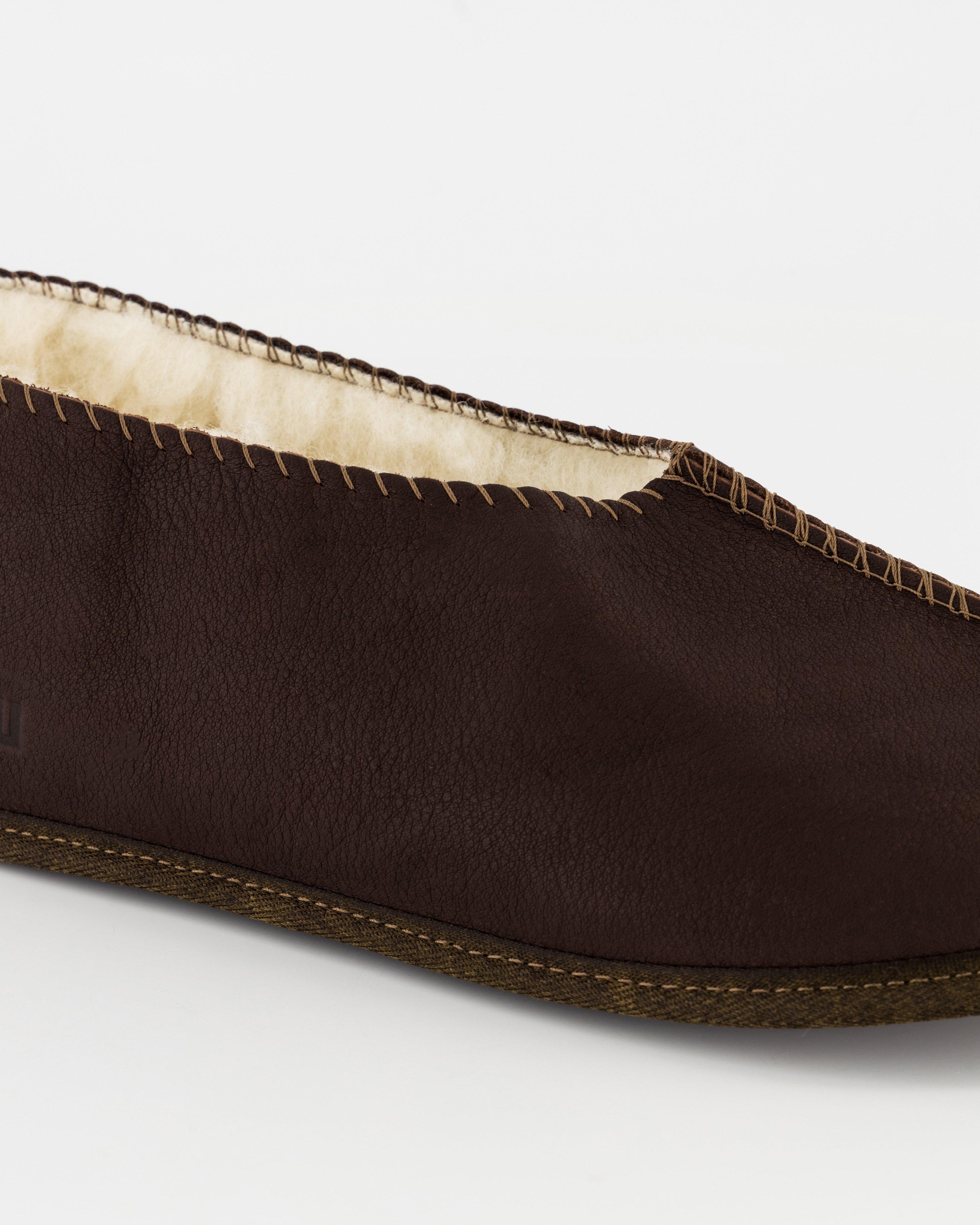 Cape Union Unisex Karu Shloffy Wool Travel Slippers -  Chocolate