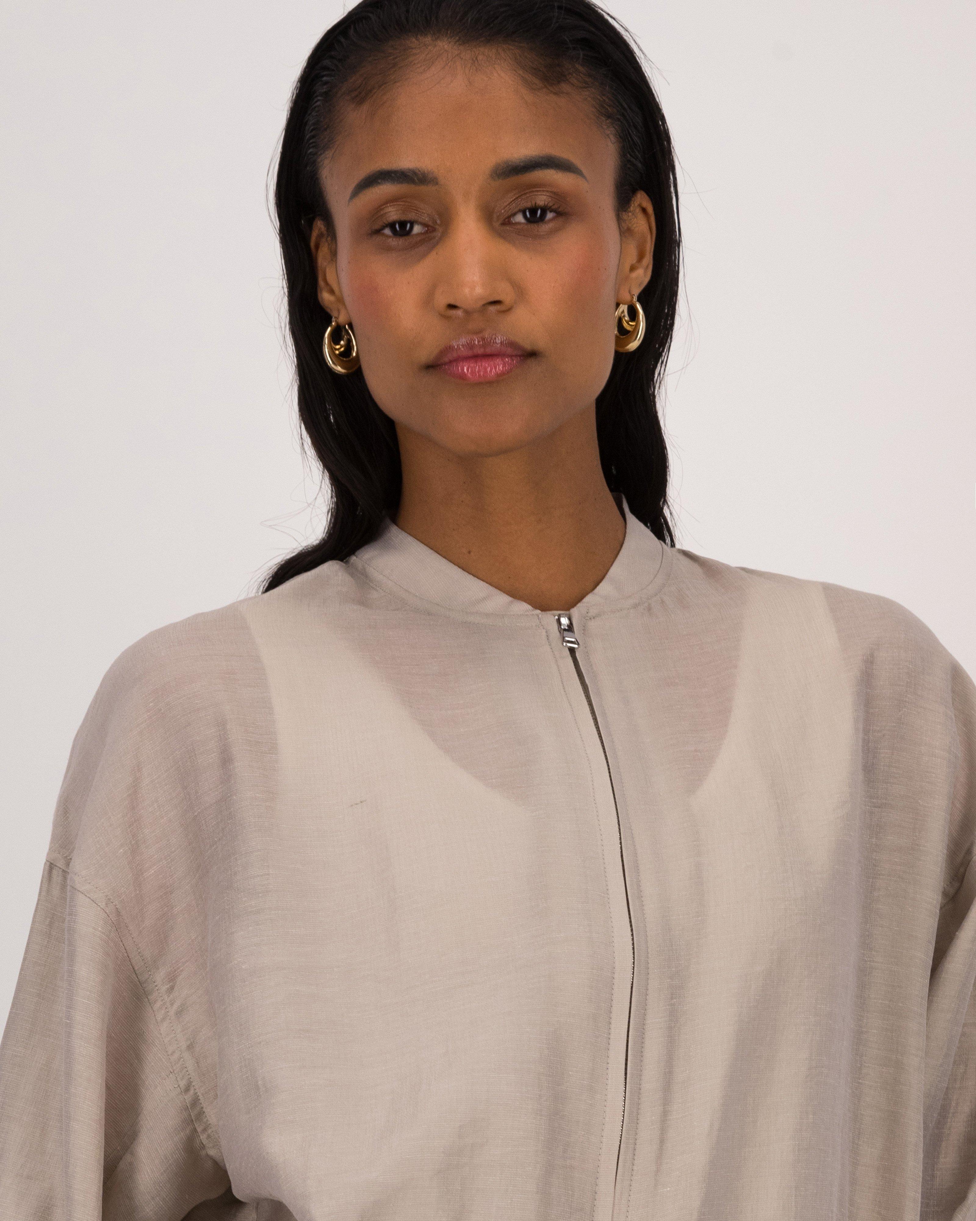 【未使用品】 Theory AIRY COTTON SHEER BOMBER COTTON LINEN BOMBER JACKET - Mid-ecru | ZARA South Africa