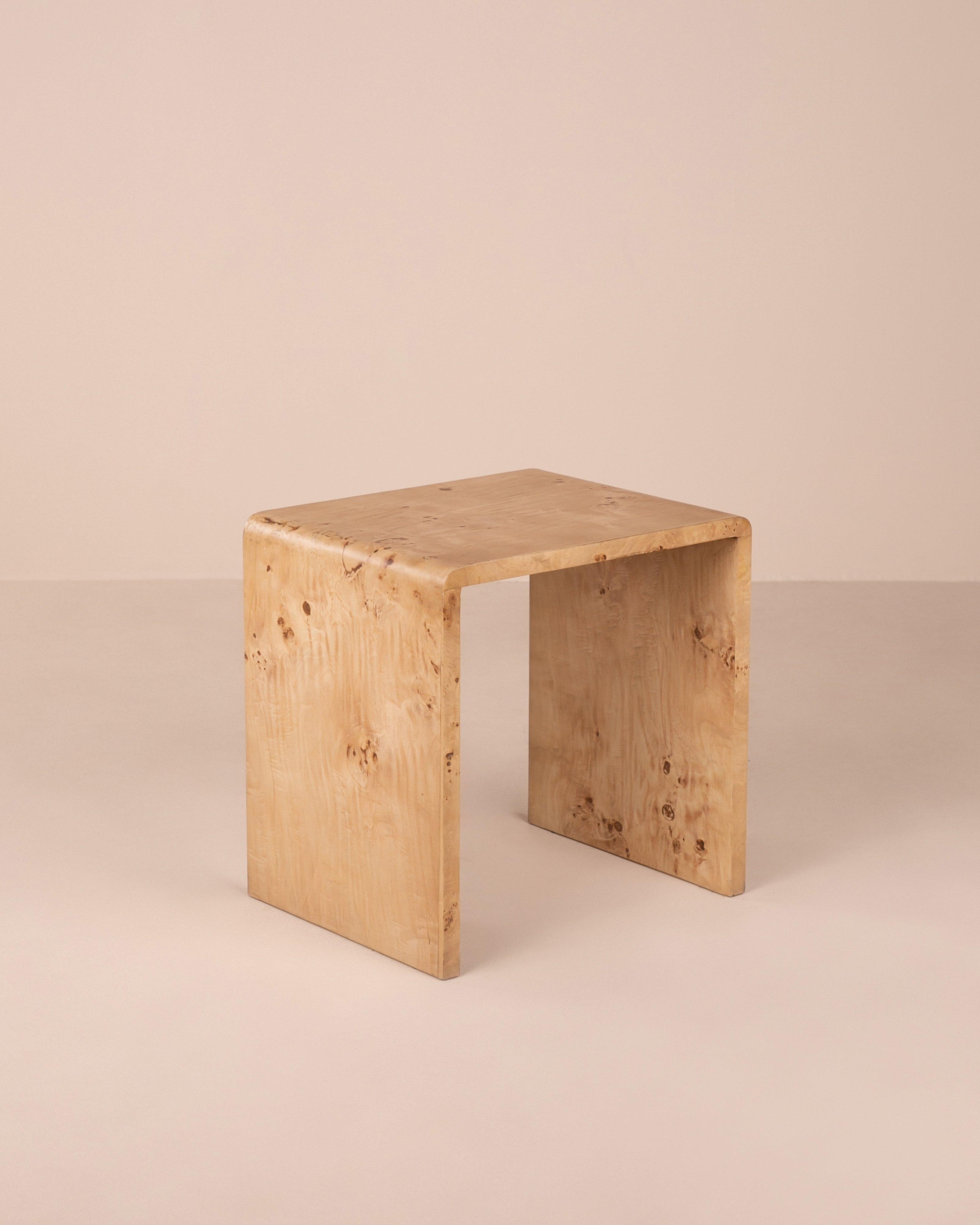 Burl Wood Large Nesting Side Table -  Brown