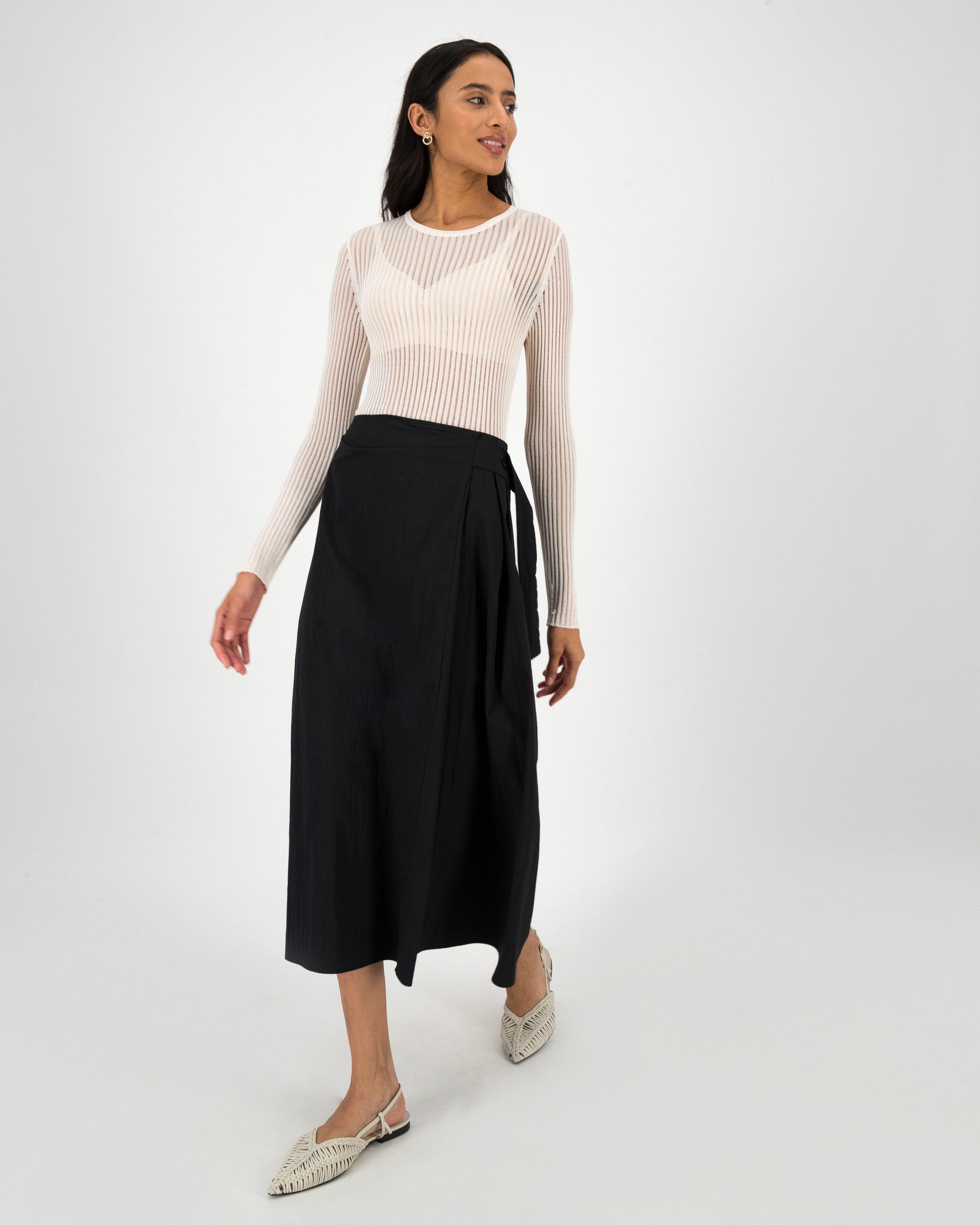 Unathi Long Sleeve Sheer Top -  Milk