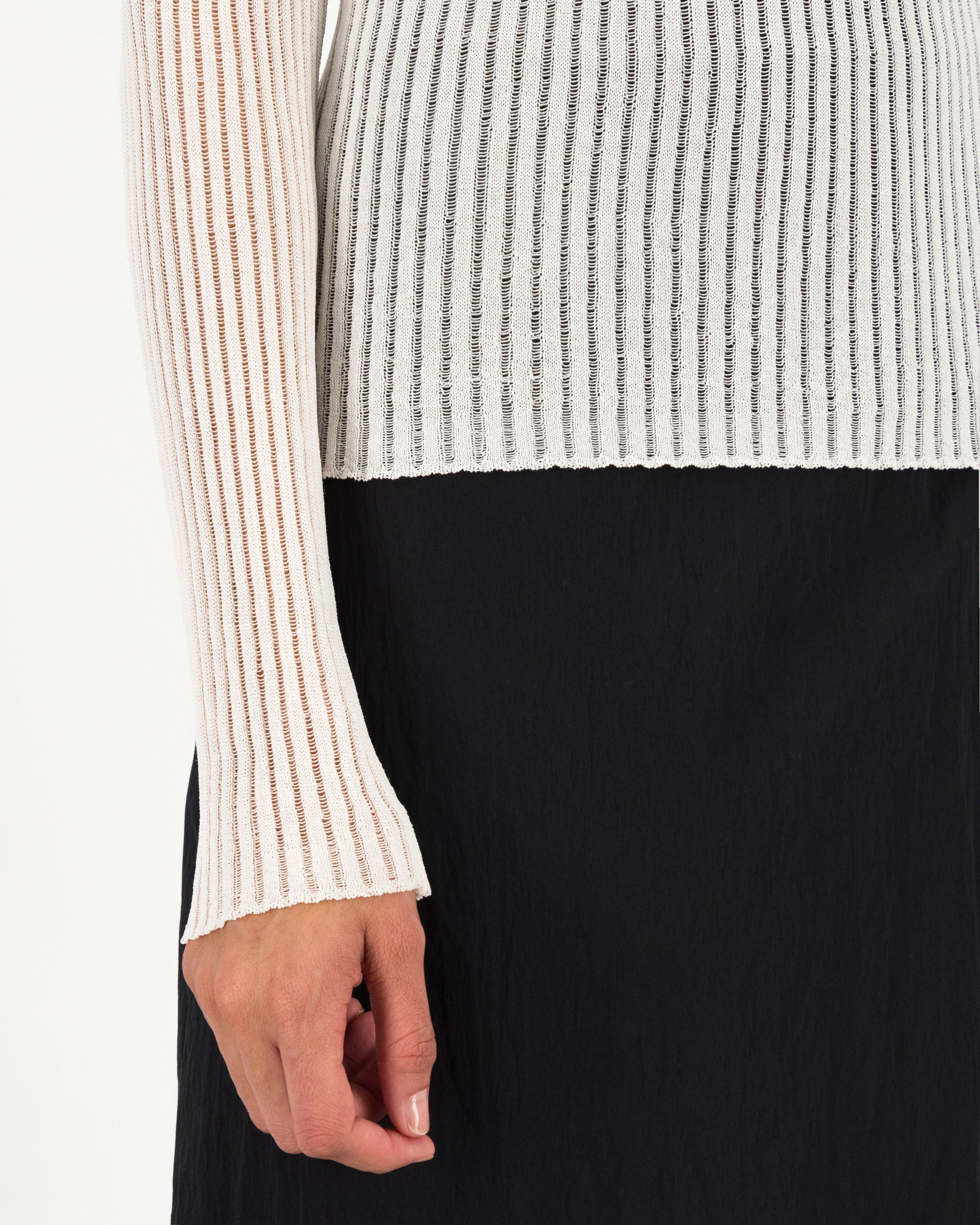 Unathi Long Sleeve Sheer Top -  Milk