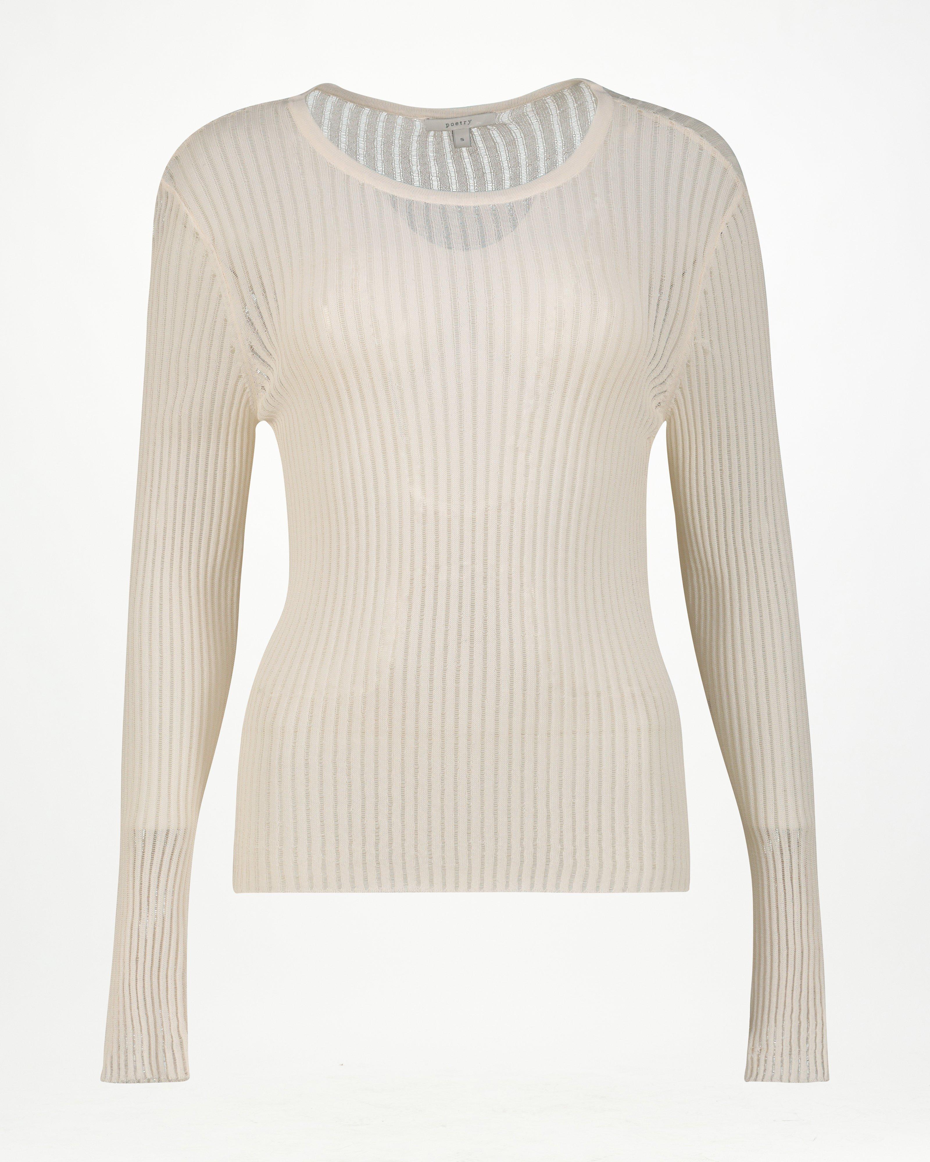 Unathi Long Sleeve Sheer Top -  Milk