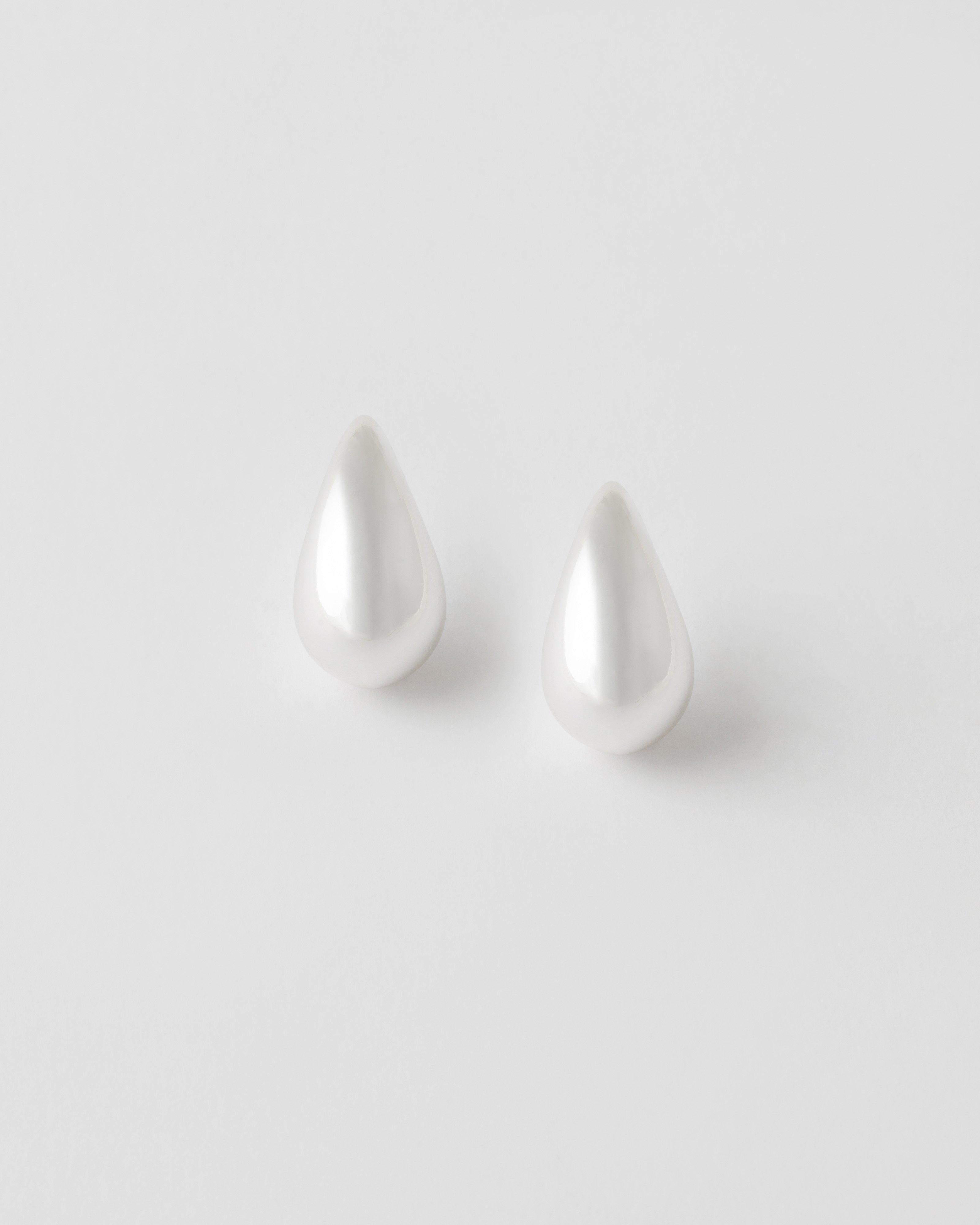 Metal Teardrop Earrings -  Silver