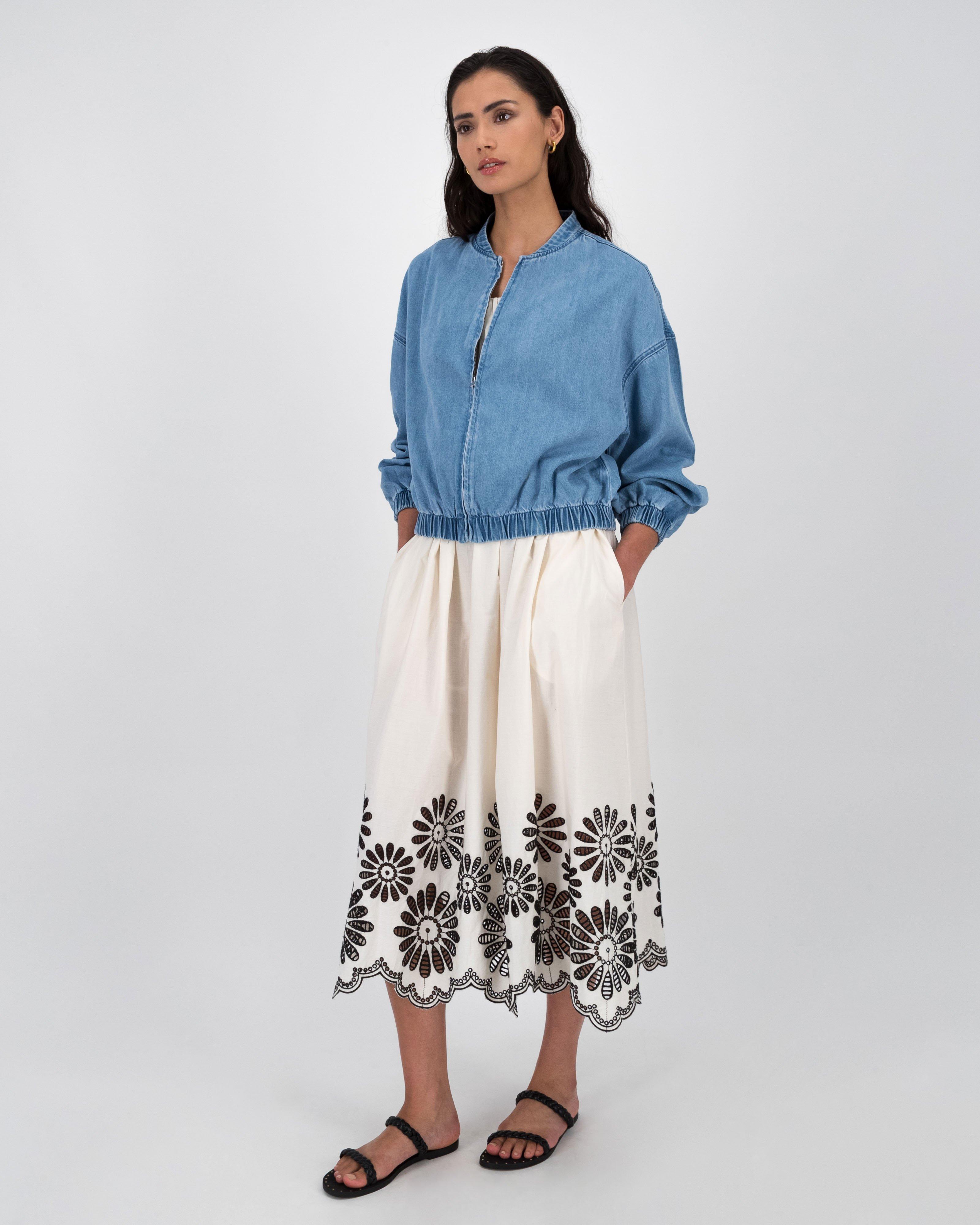 Ginny Denim Bomber Jacket -  Light Blue