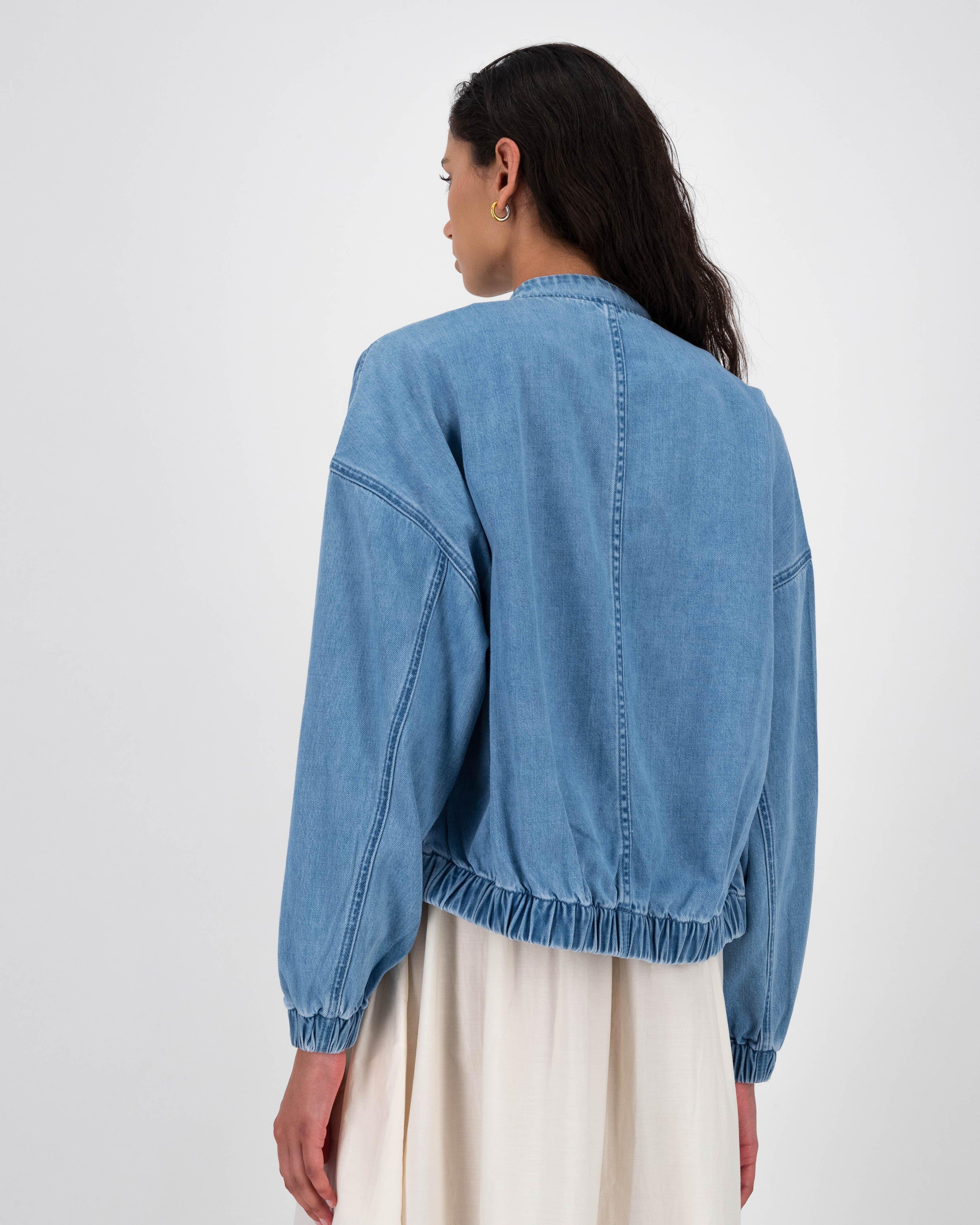 Ginny Denim Bomber Jacket -  Light Blue