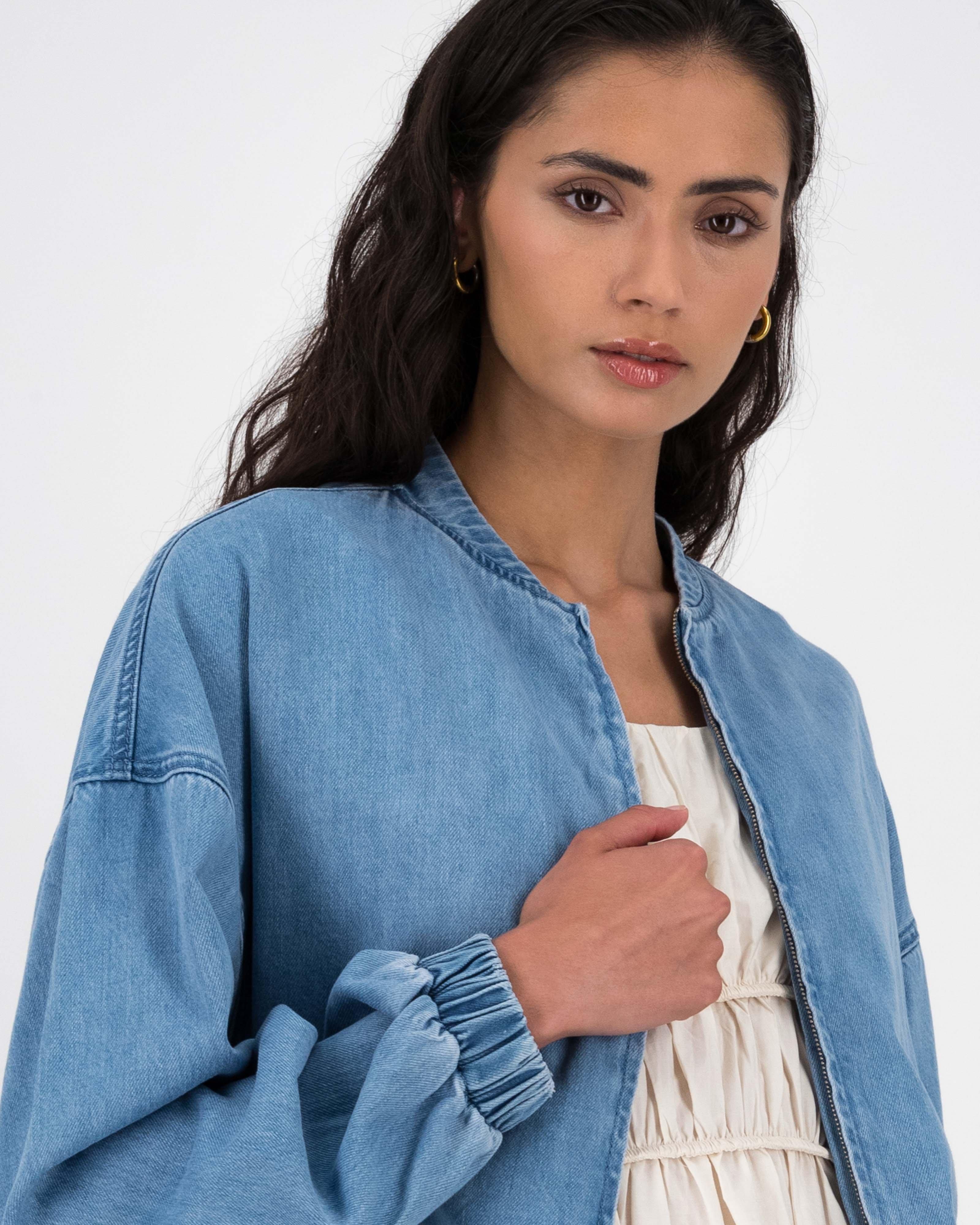 Ginny Denim Bomber Jacket -  Light Blue