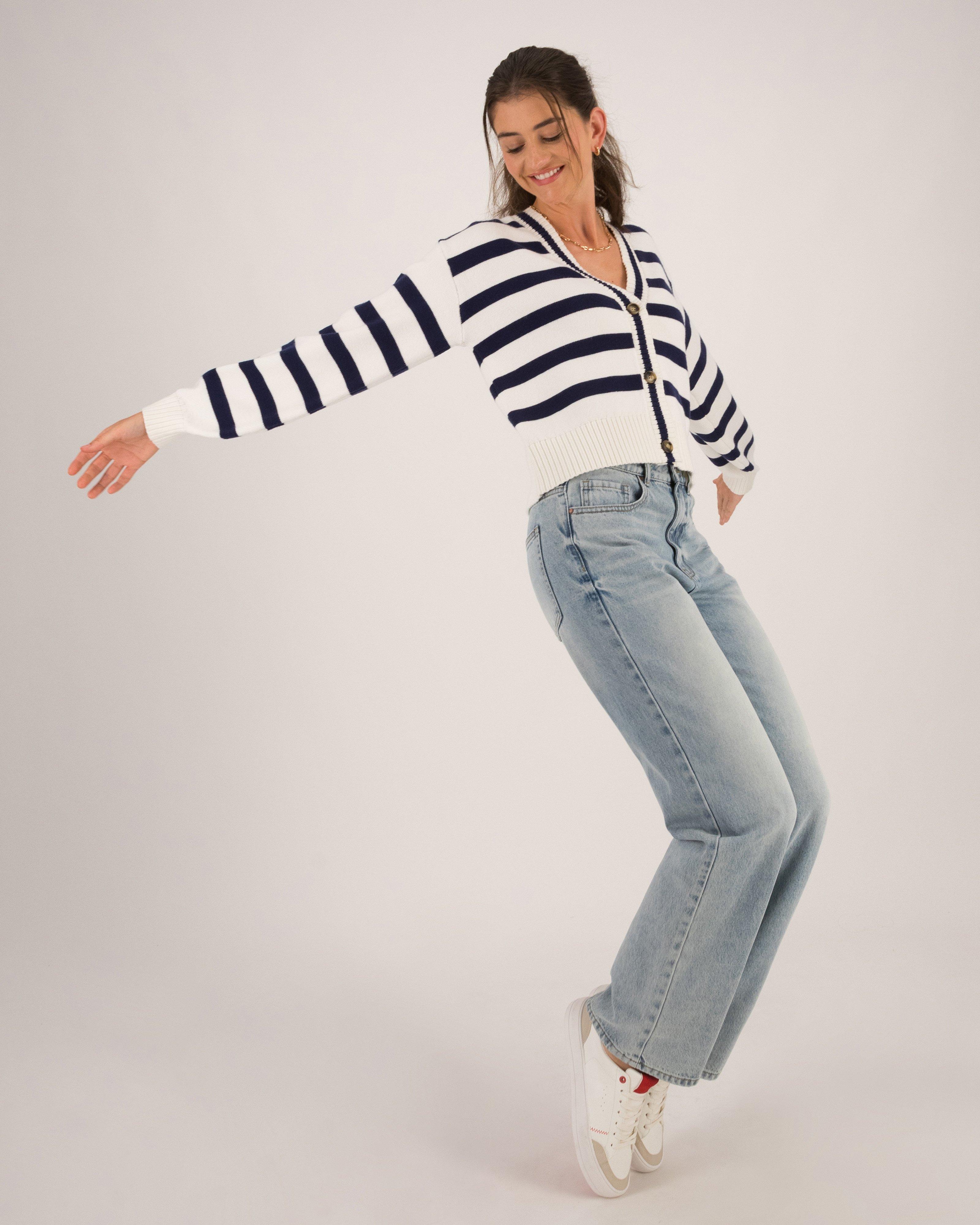 Old Khaki Women’s Missy Striped Knit Jersey -  White