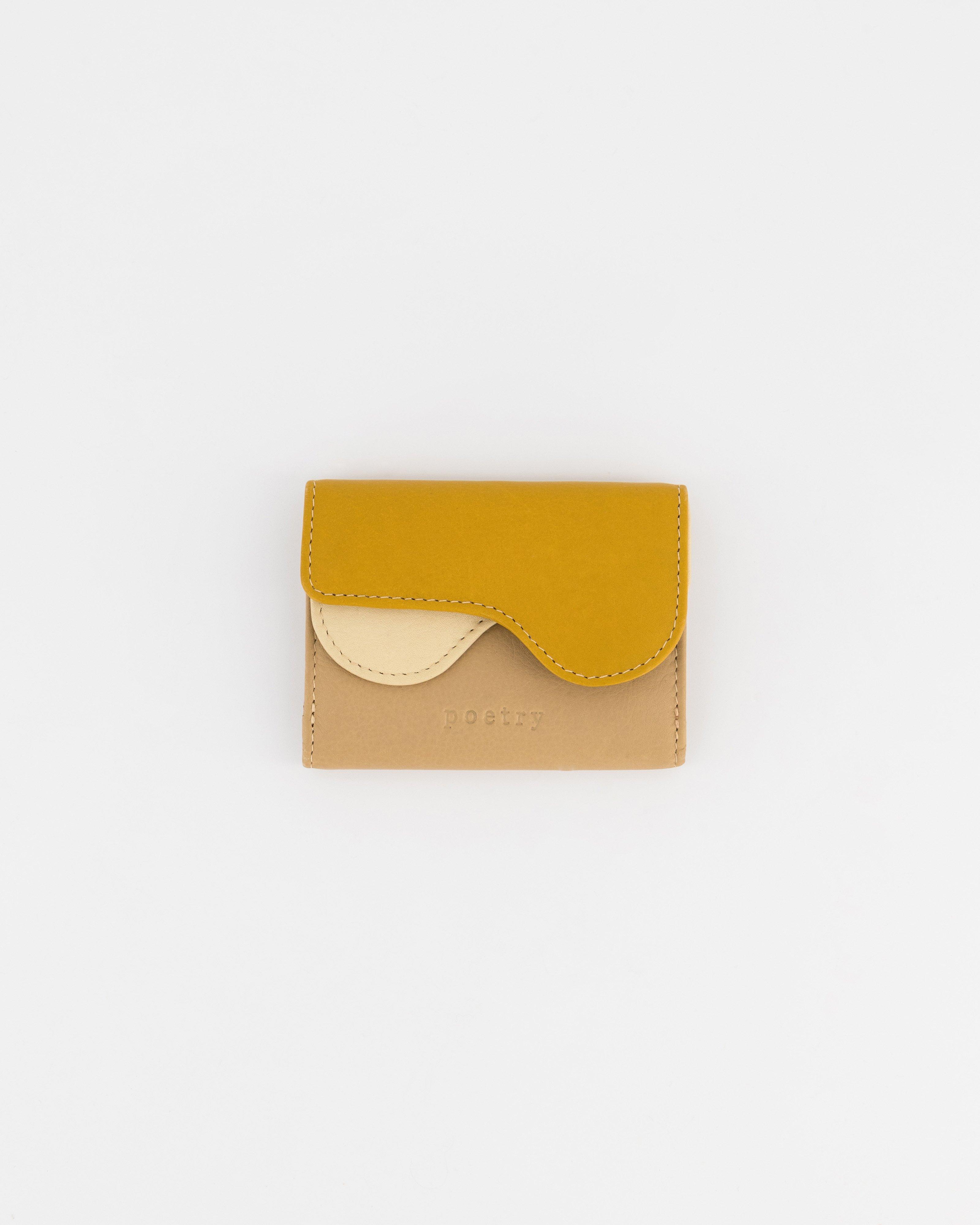 Alessia Curved Colourblock Wallet -  Yellow
