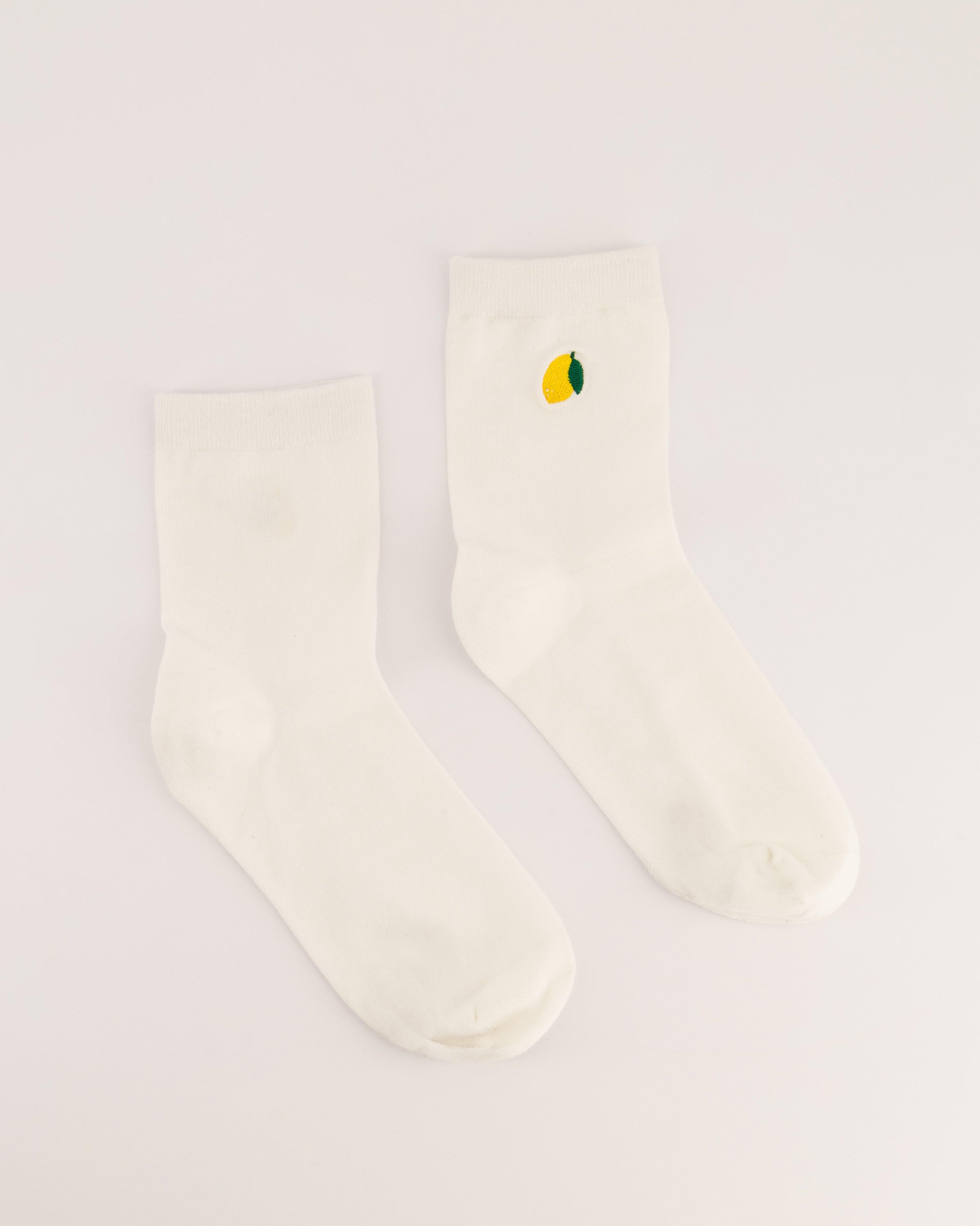 Kelsey Lemon Sock -  White