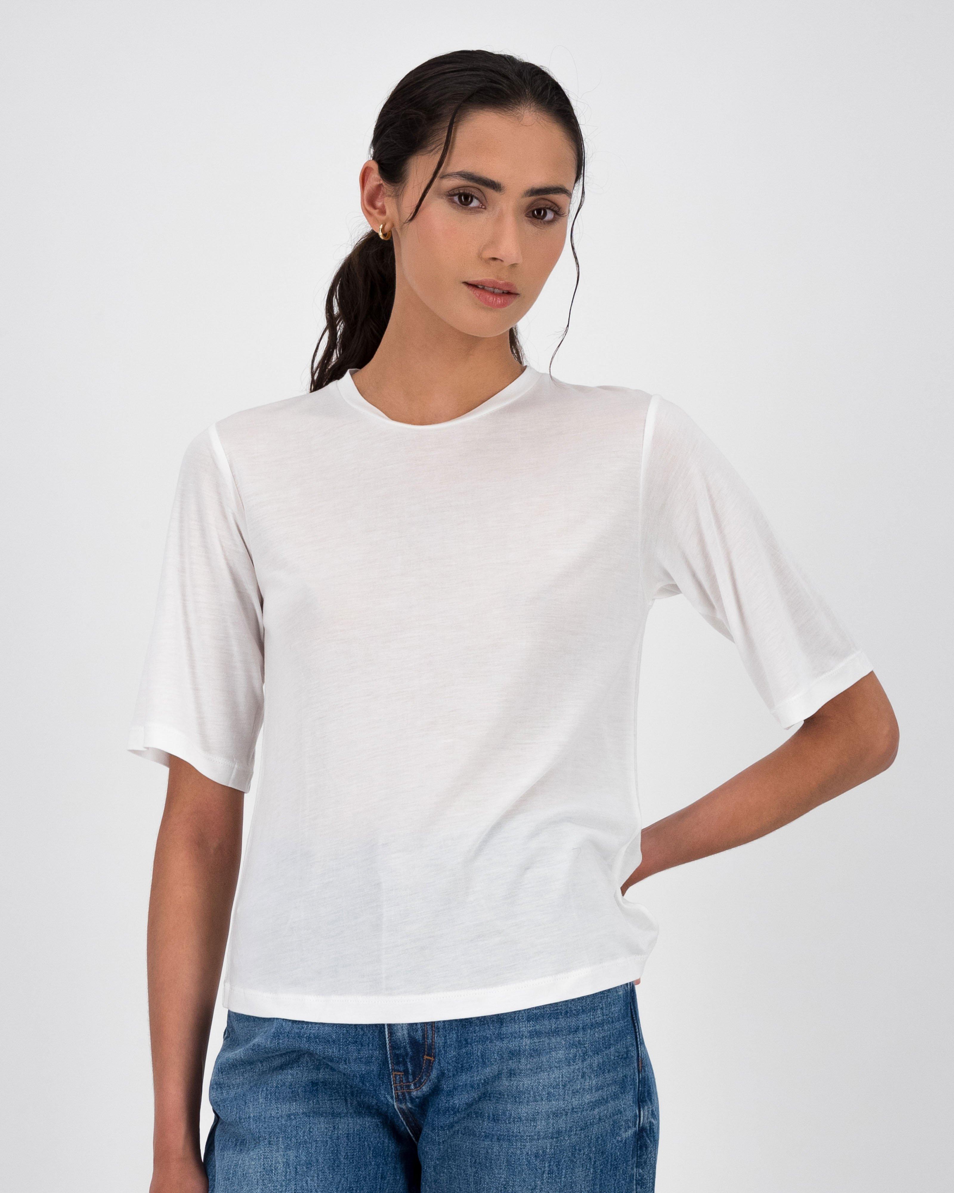 Silke Relaxed Lyocell Tee -  Stone
