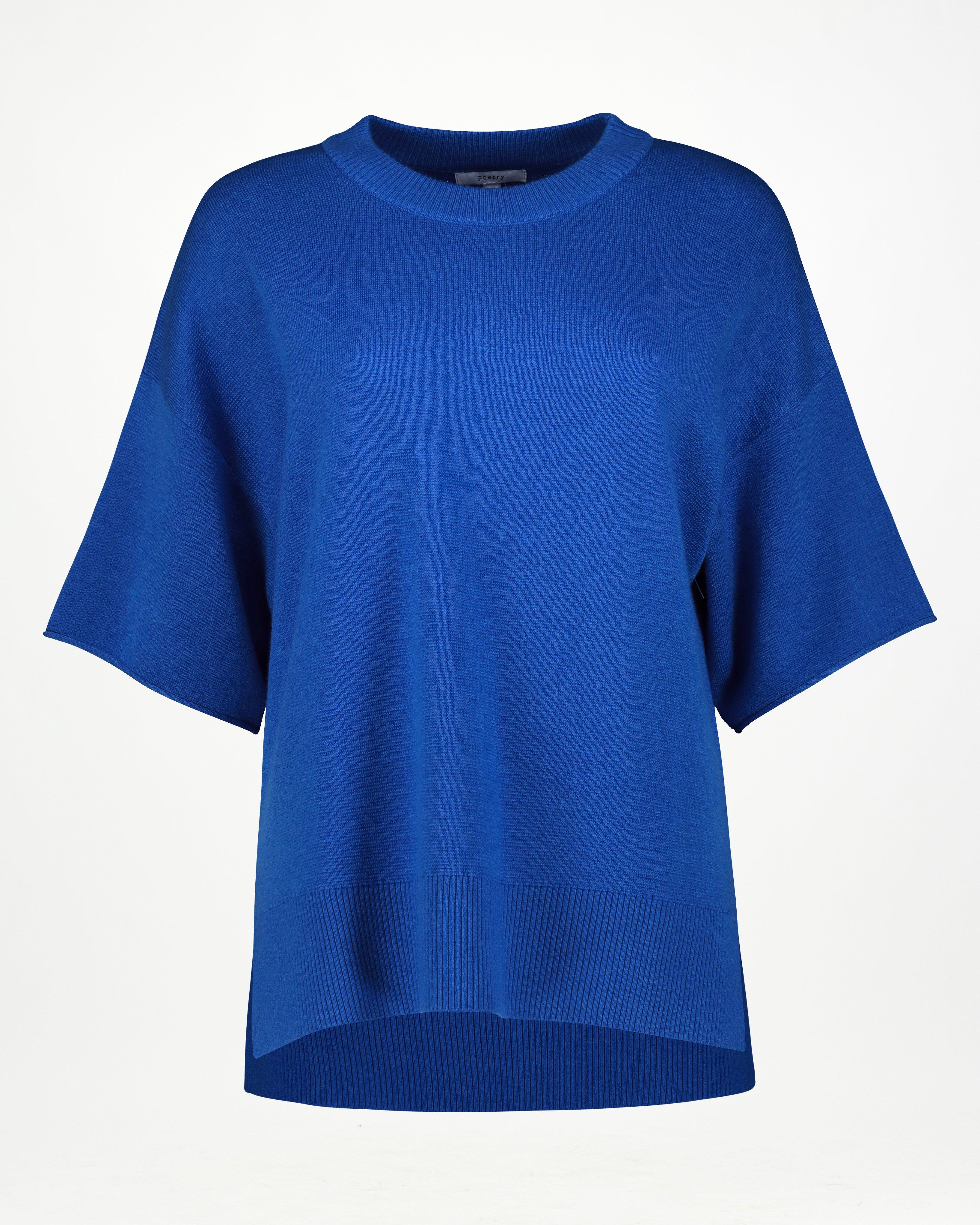 Ayana Relaxed Knitwear Tee -  Blue