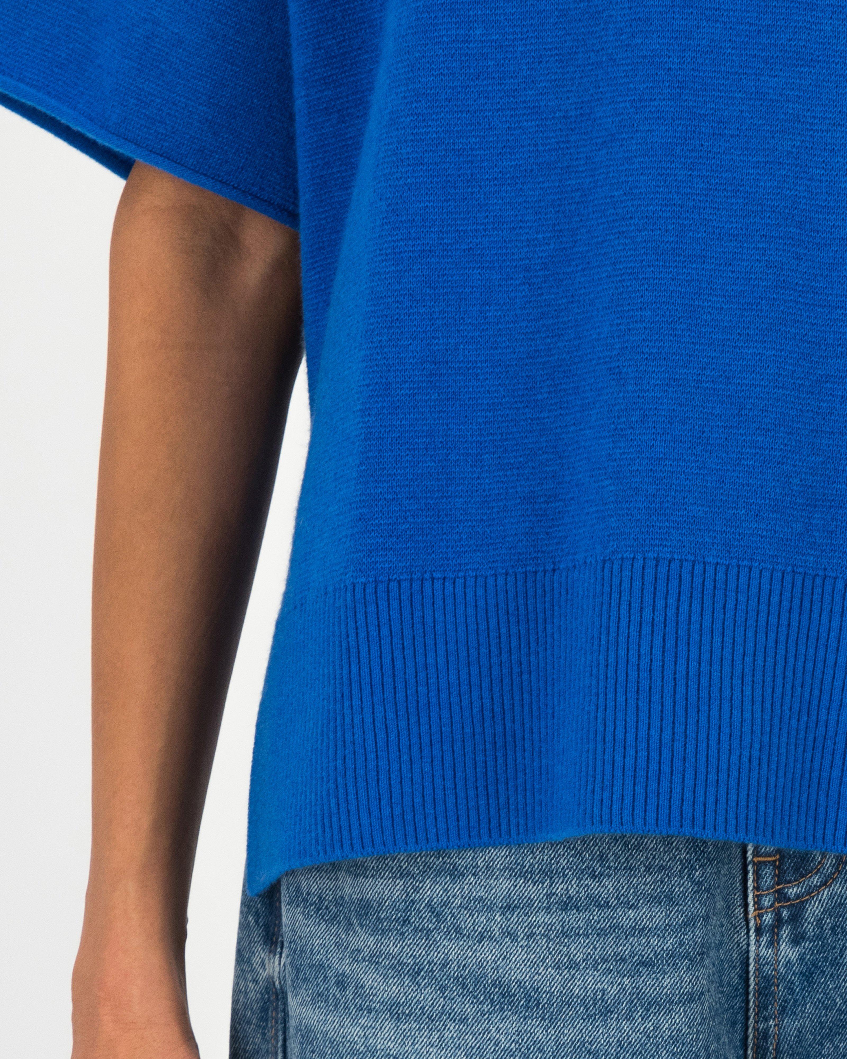 Ayana Relaxed Knitwear Tee -  Blue