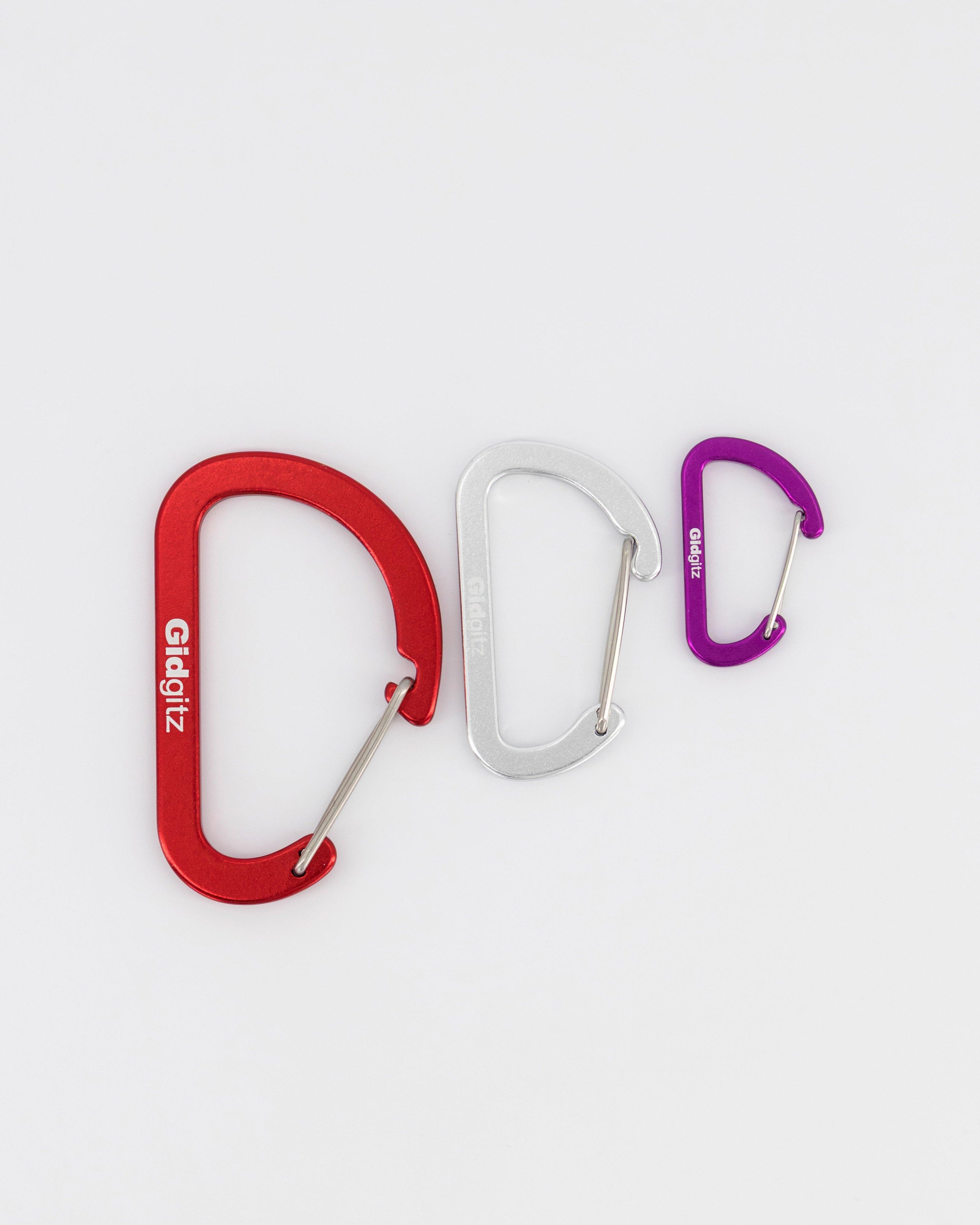 Gidgitz Micro Triple Carabiner Set -  Assorted