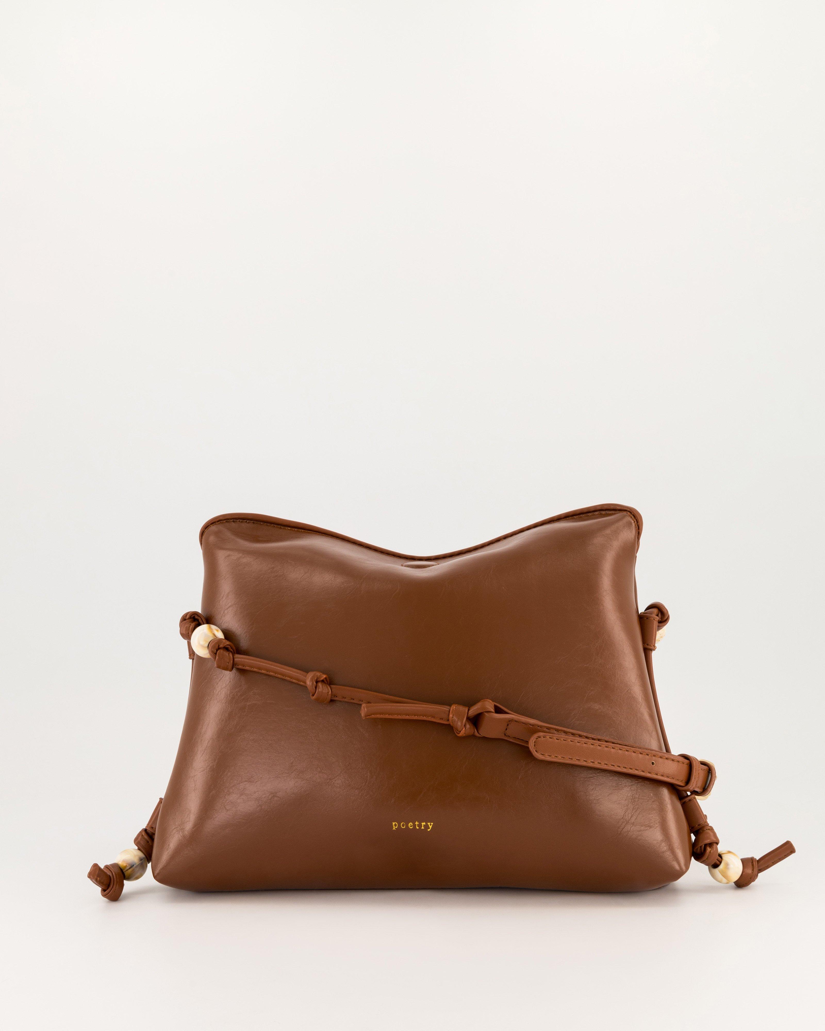 Della Knotted Bead Bag -  Brown