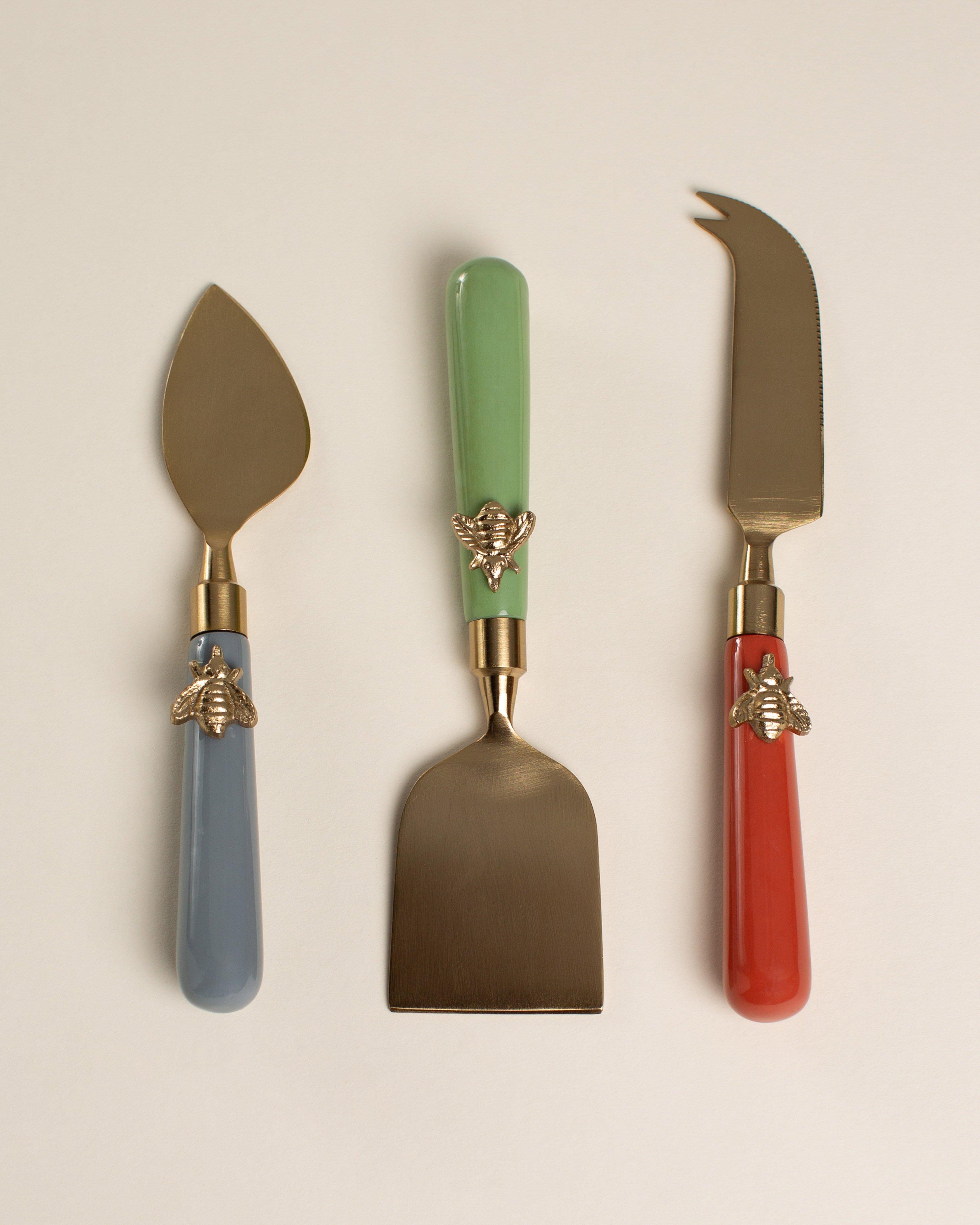 Colourblock Enamel Cheese Knife Set -  Assorted
