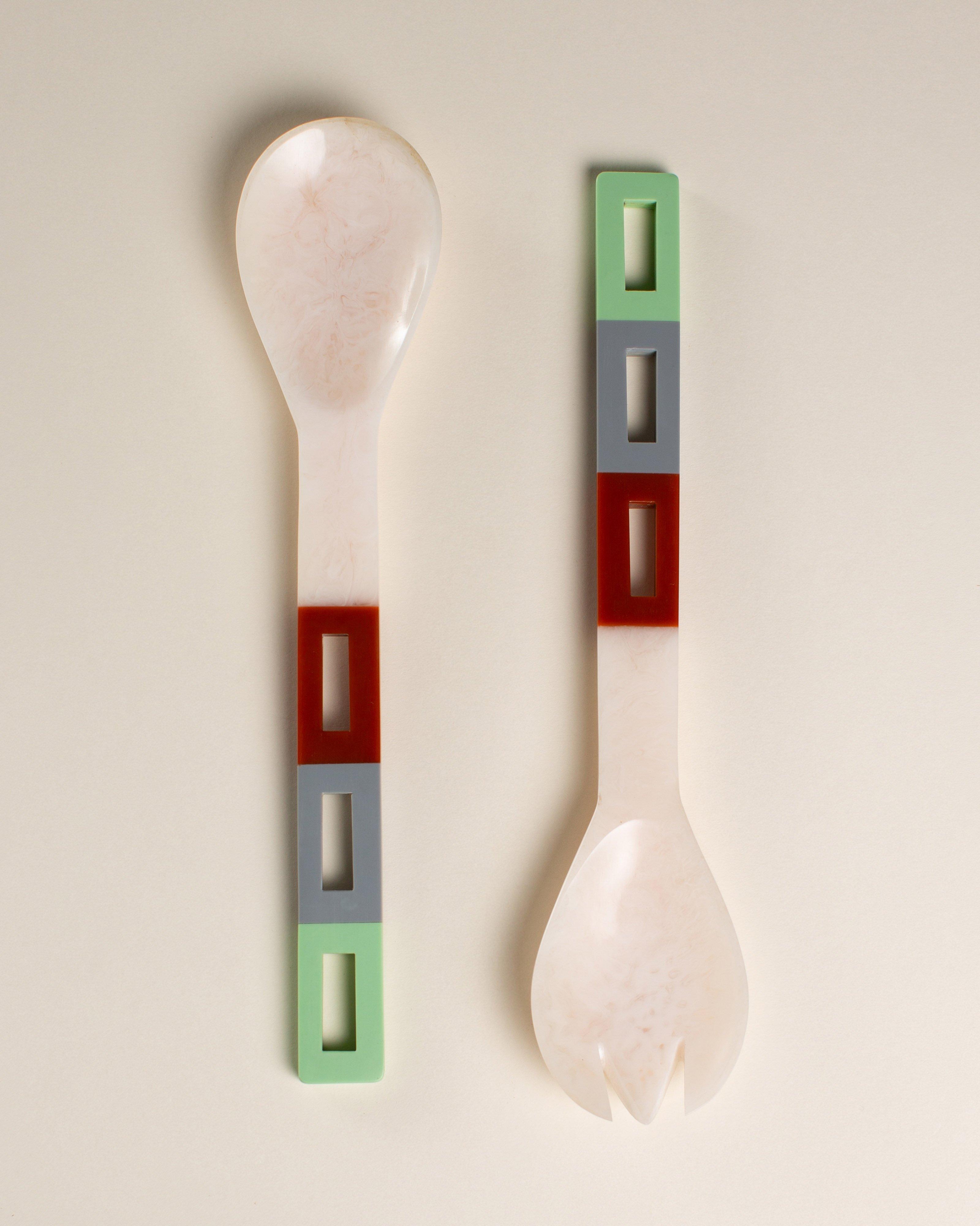  Colourblock Resin Server Set -  Green