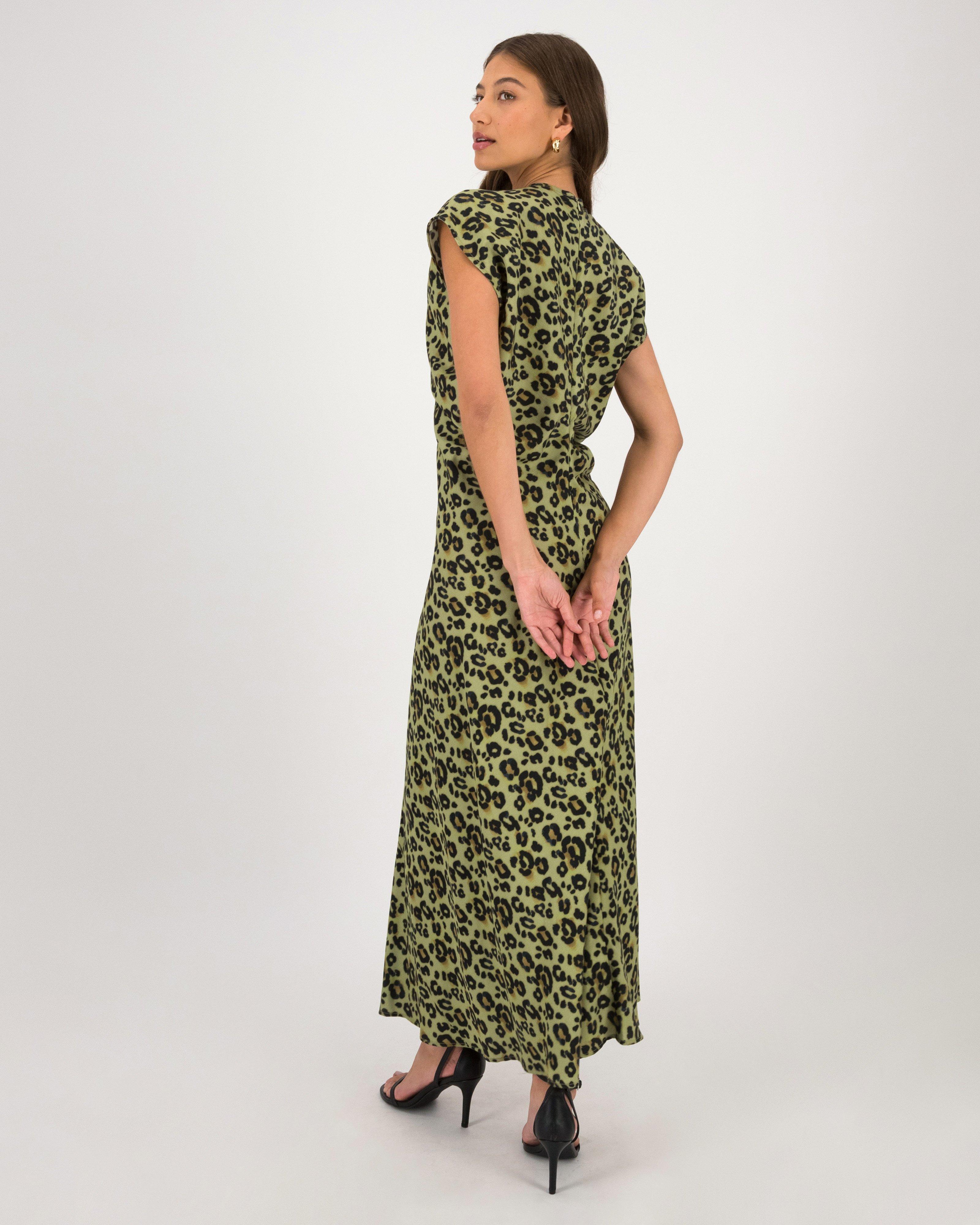 Cait Spiral Seam Dress -  Green