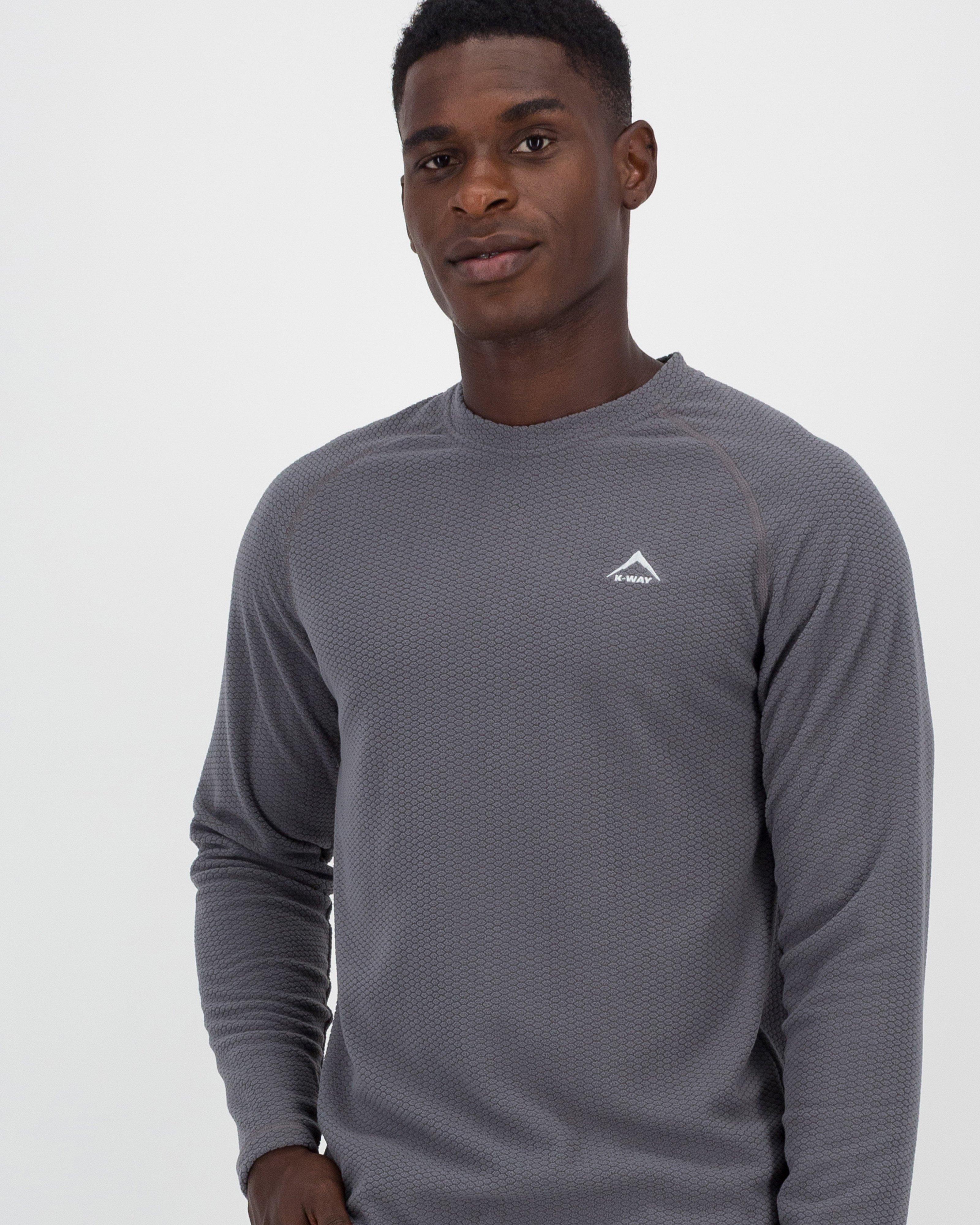 K-Way Men’s VentureLite Jacquard Eco Fleece Top  -  Charcoal