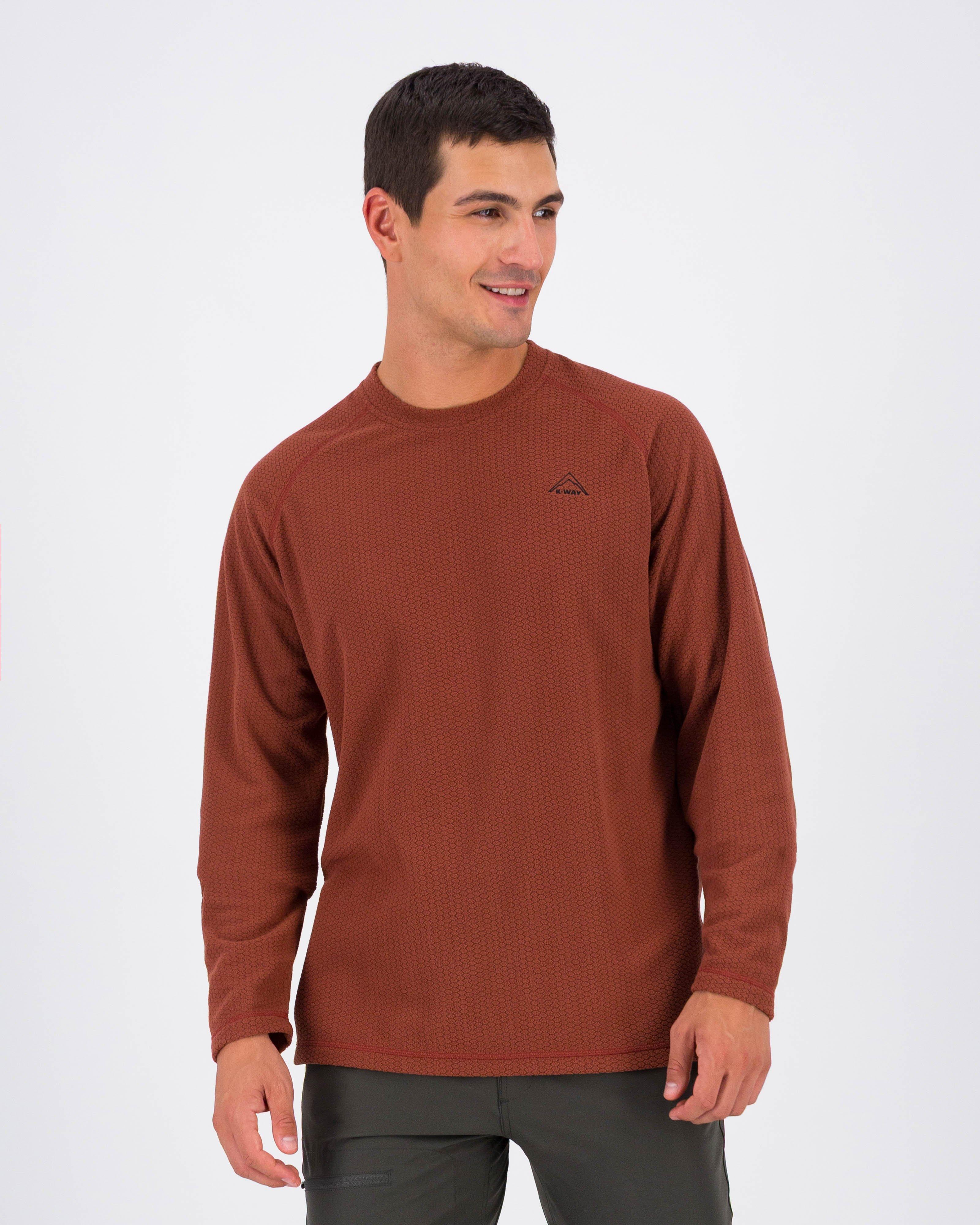 K-Way Men’s VentureLite Jacquard Eco Fleece Top  -  Red