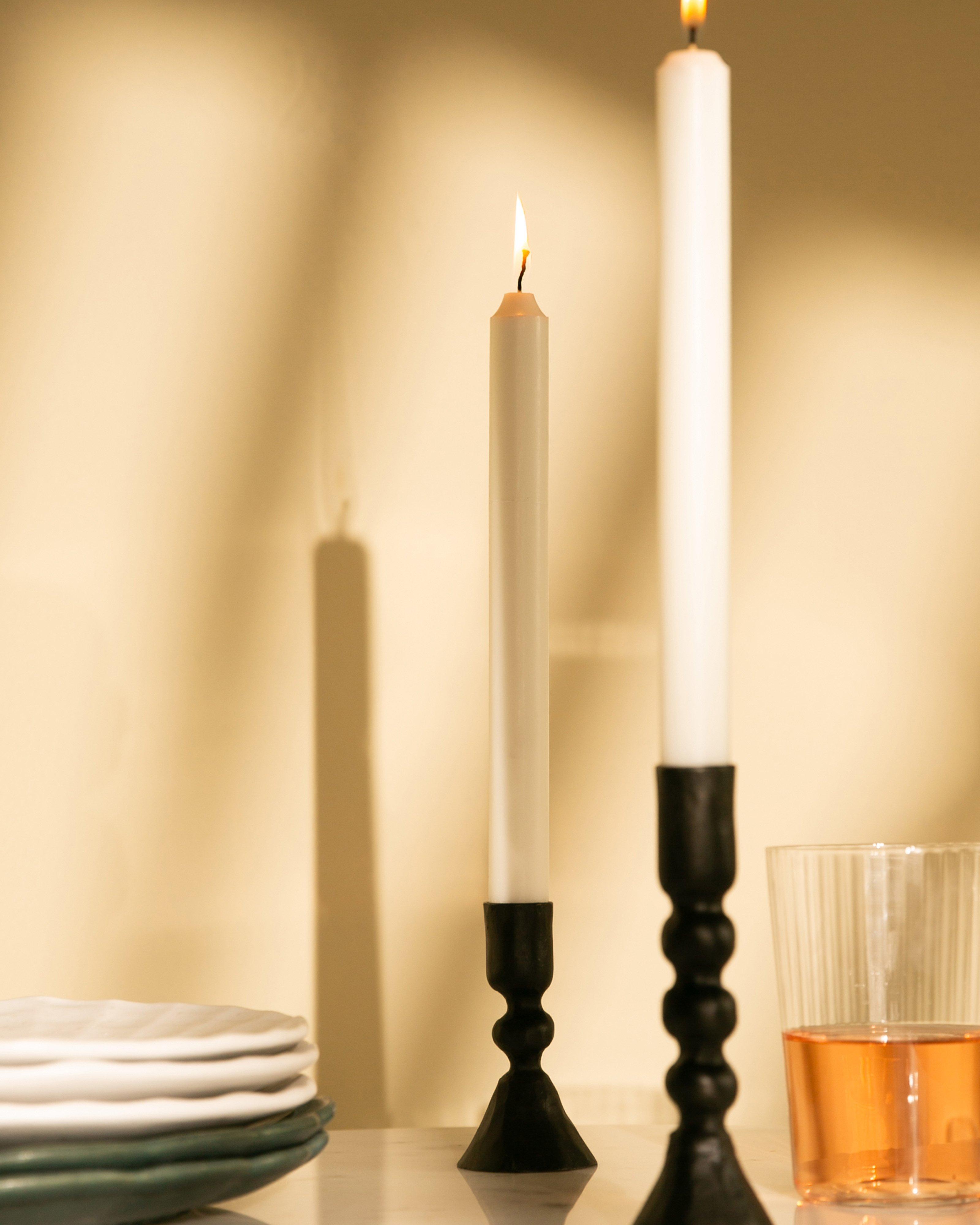 Umber Iron Short Candle Holder -  Black