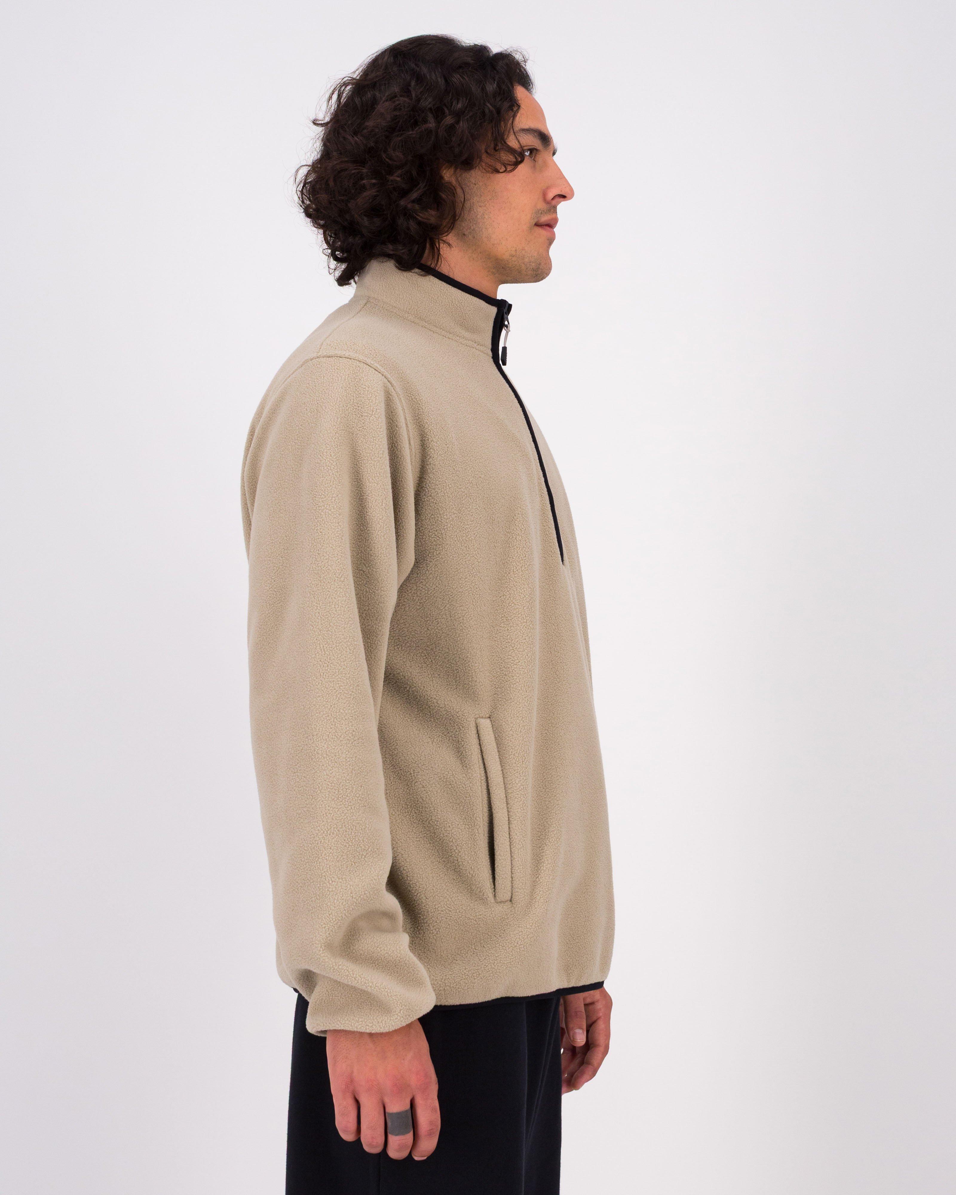 MMXXI Atlas 1/4 Zip Polar Fleece Track Top -  Stone